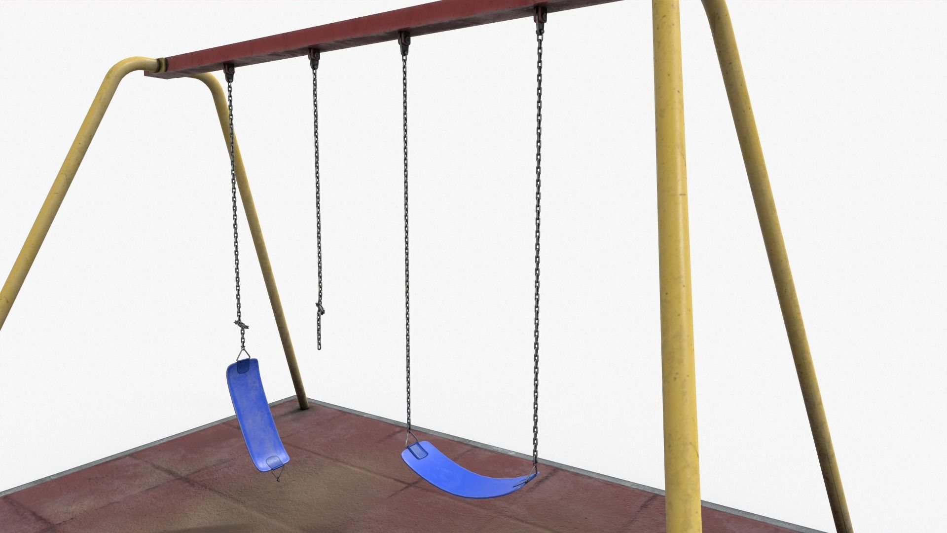 Swing Set Low-poly 3D model_3