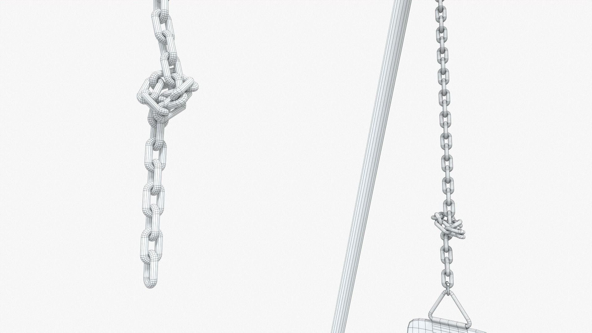 Swing Set Low-poly 3D model_8