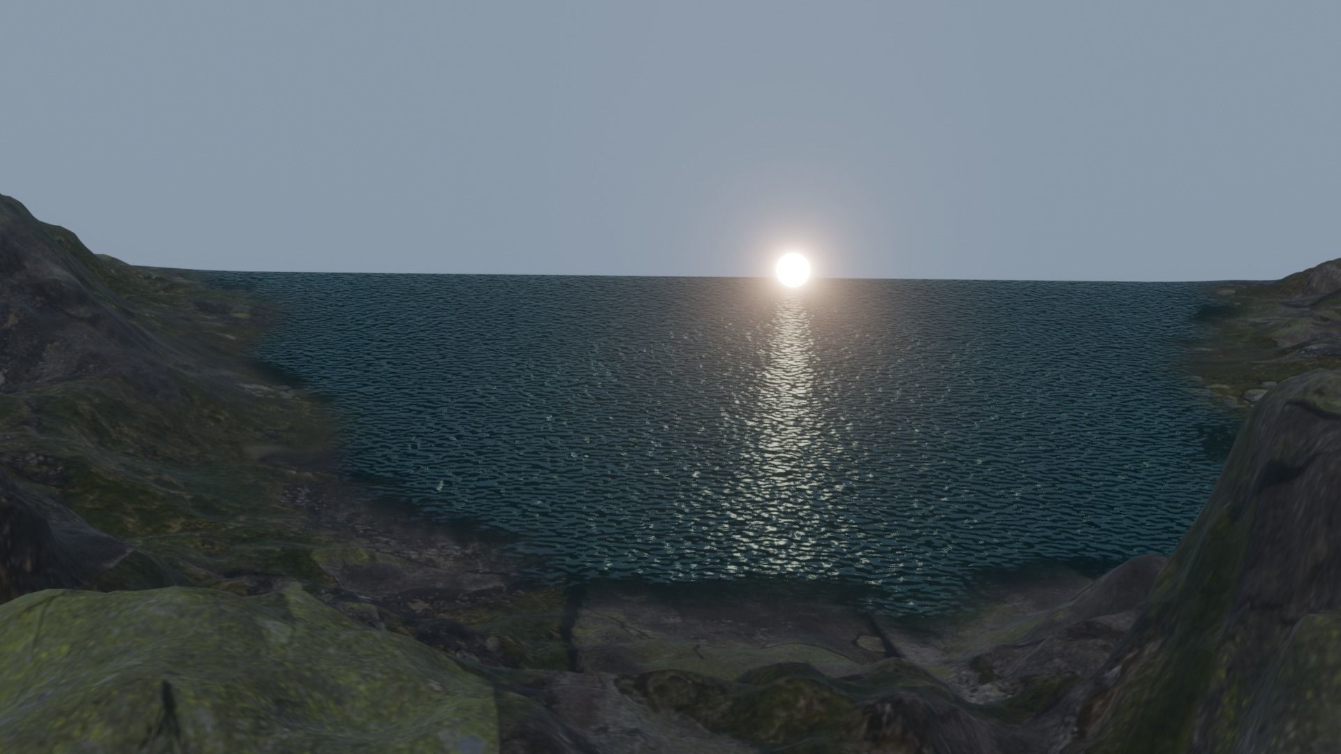 Island 3d model lake in mountains 3D model_1