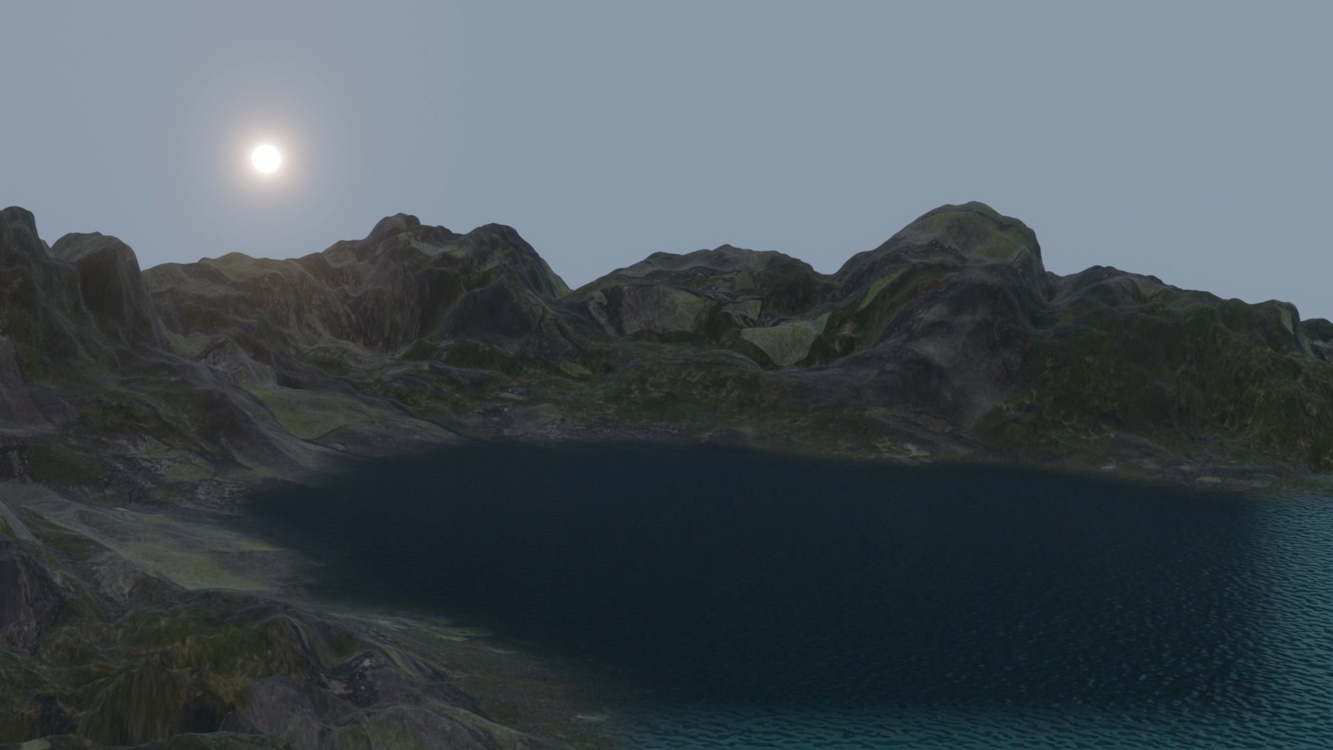 Island 3d model lake in mountains 3D model_4