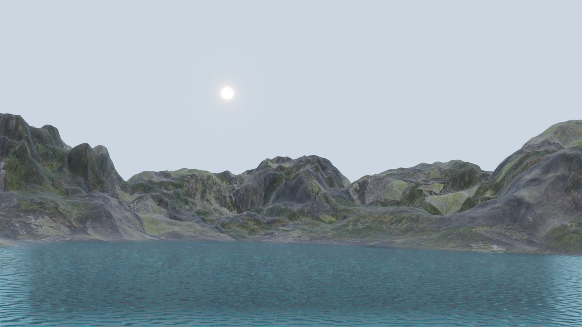 Island 3d model lake in mountains 3D model_5