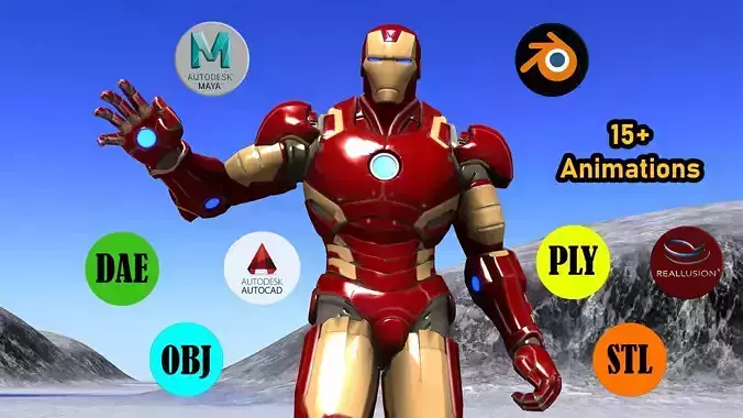 IRON MAN 2 with Animation 3D model