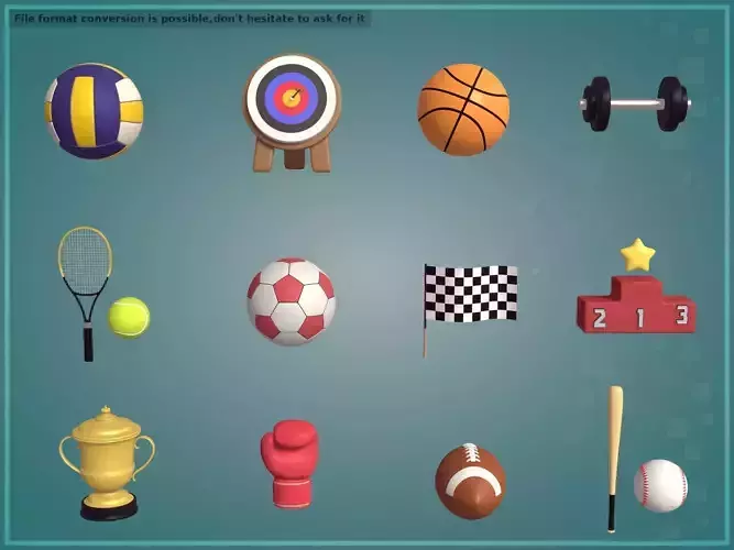 Sport Pack - Icon Ball Soccer Volleyball Basketball Tennis Box