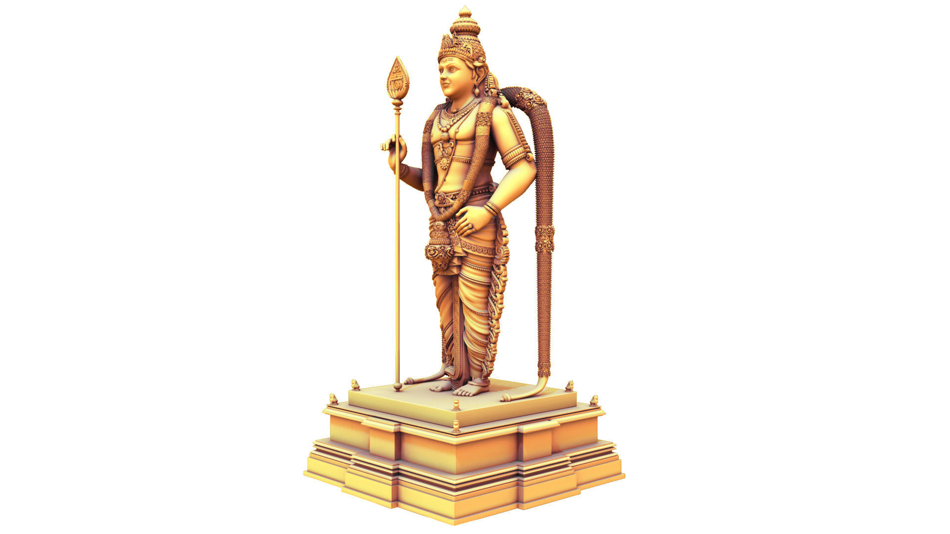 Lord Murugan Statue 3D model_16