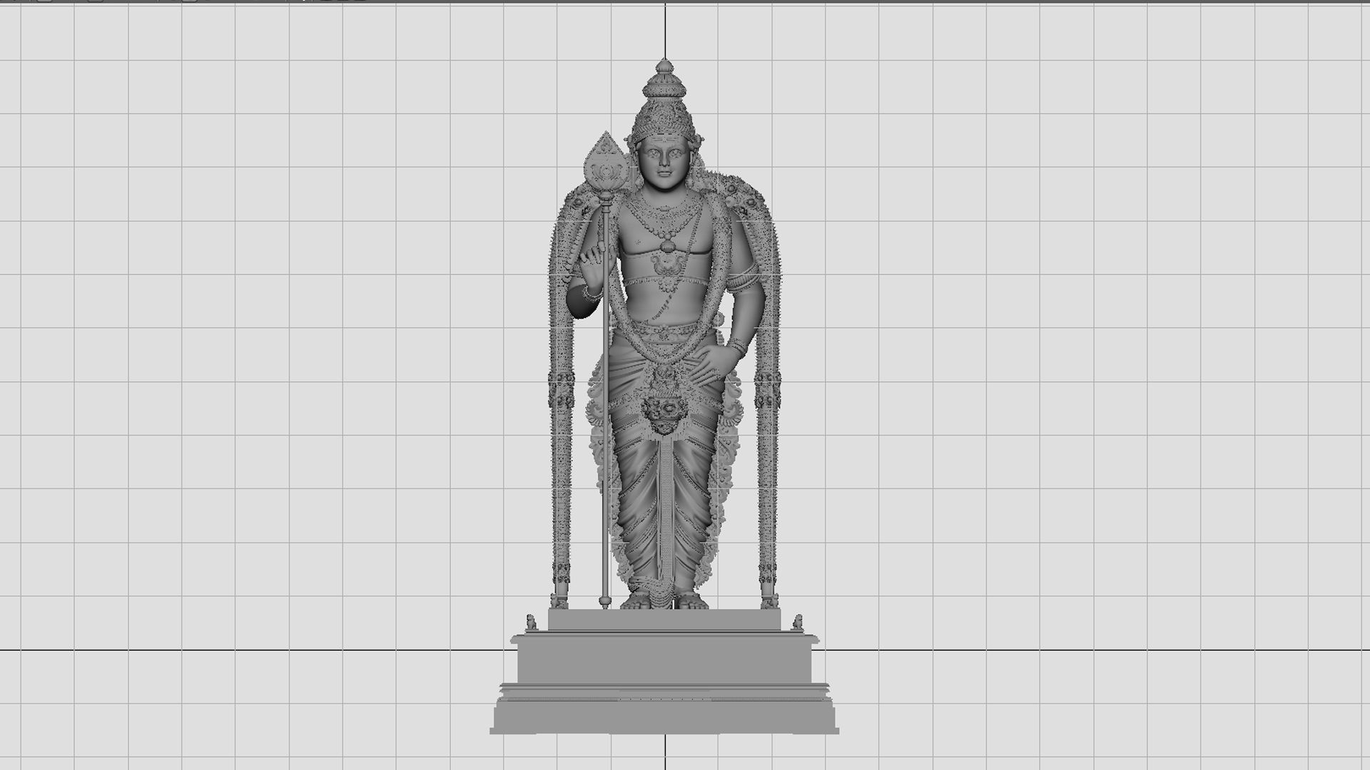 Lord Murugan Statue 3D model_4