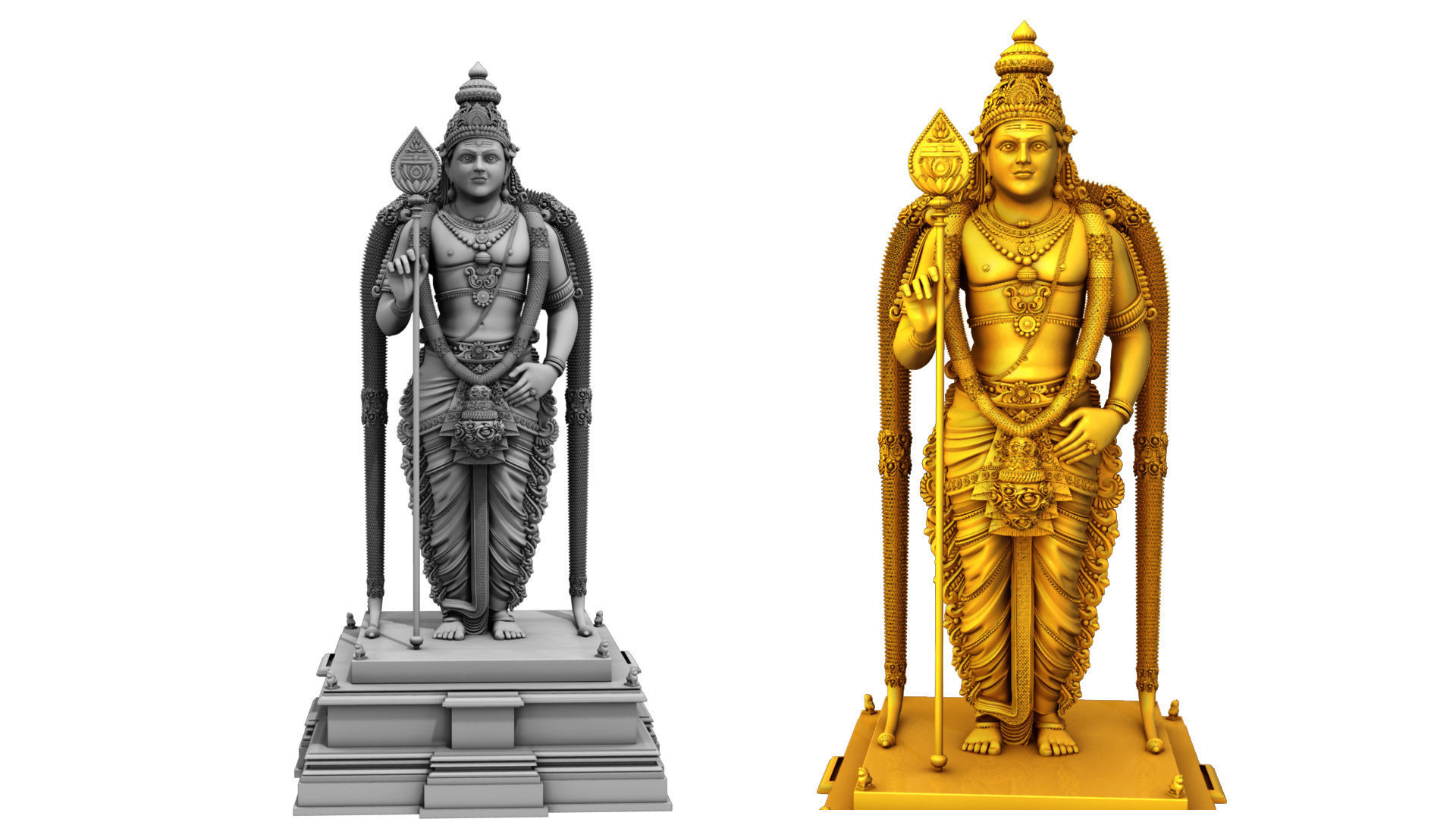 Lord Murugan Statue 3D model CGTrader