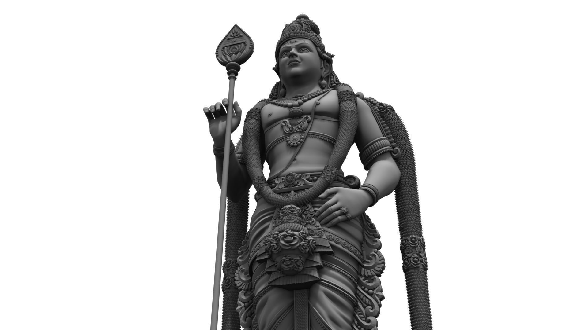 Lord Murugan Statue 3D model_2