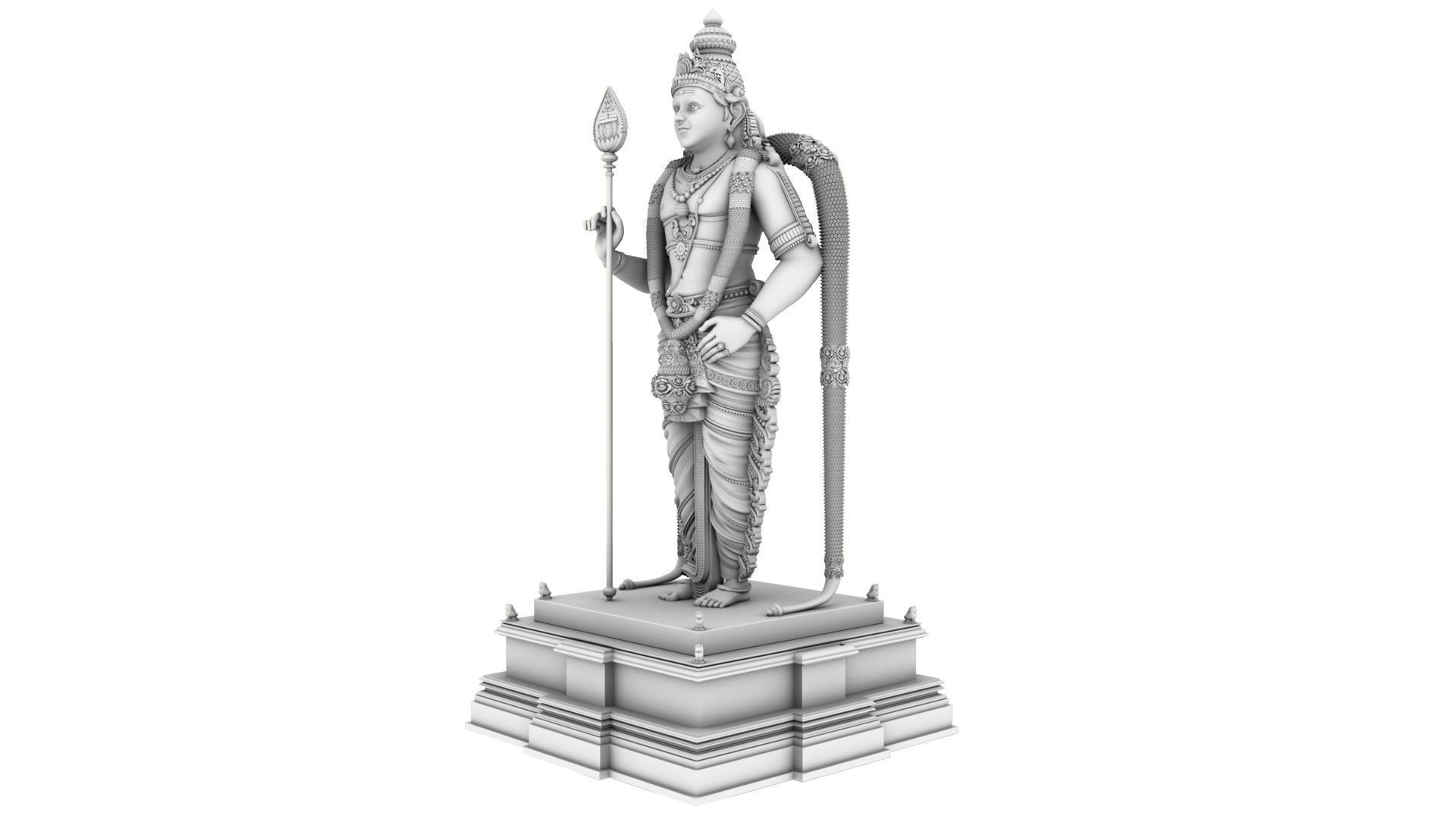 Lord Murugan Statue 3D model_13