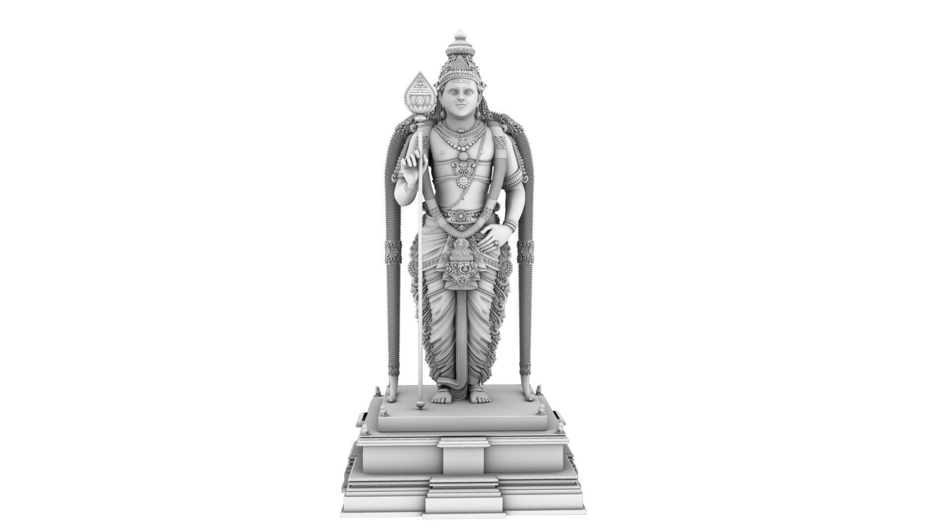 Lord Murugan Statue 3D model_12