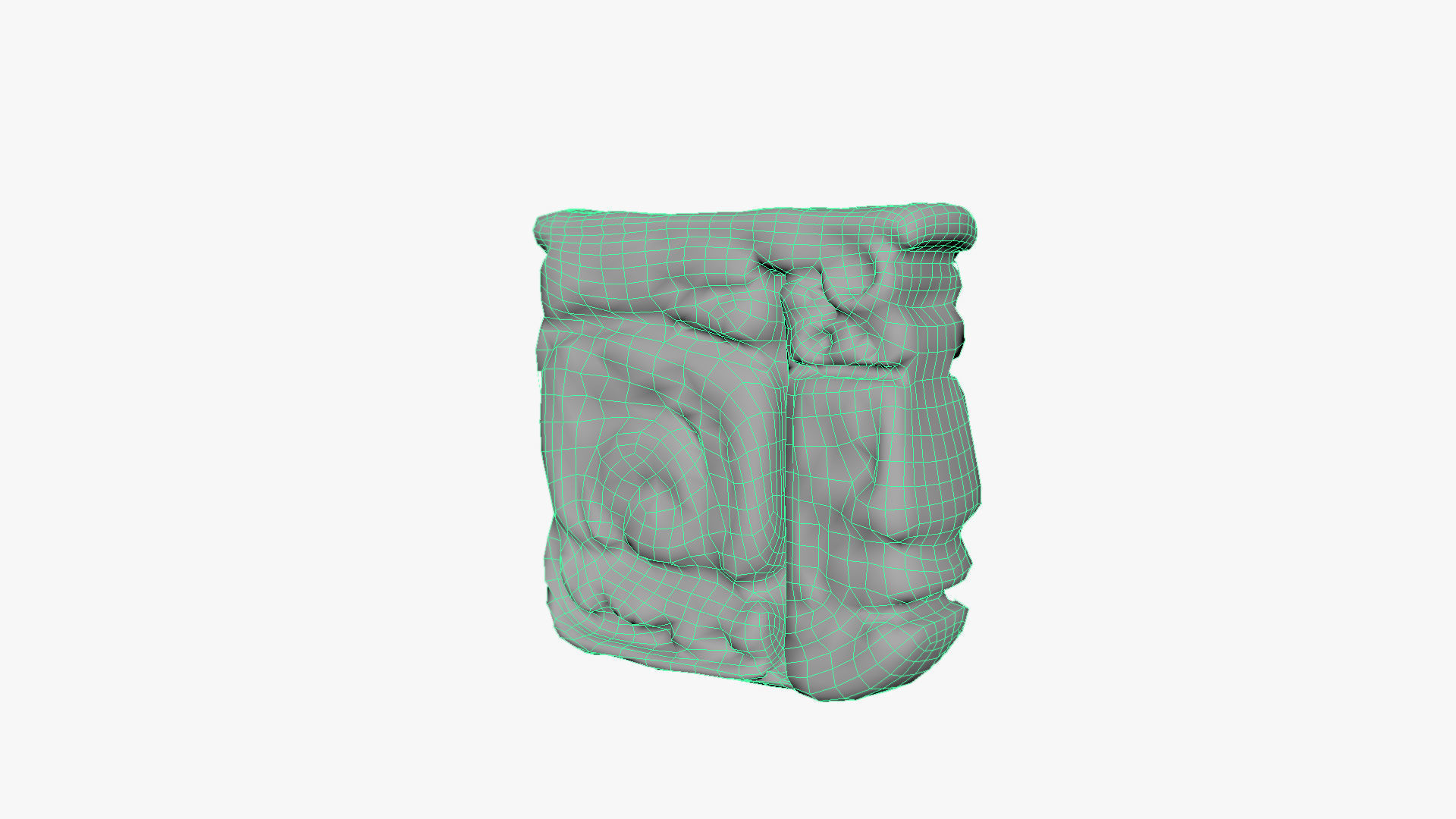Mayan face ancient sculpture Low-poly 3D model_9