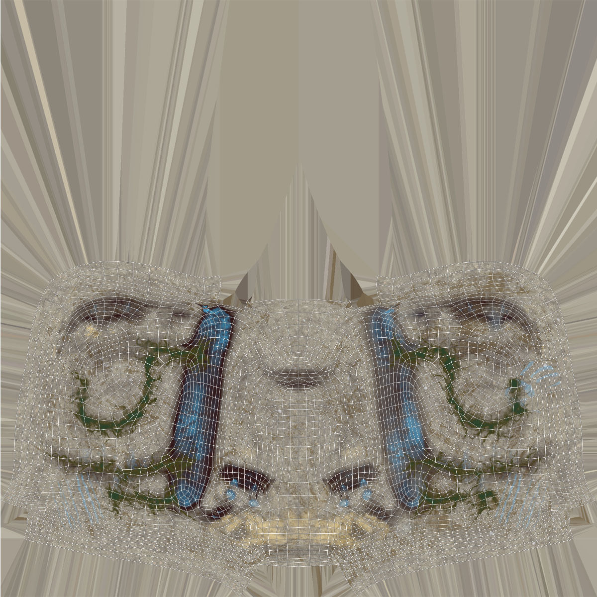 Mayan face ancient sculpture Low-poly 3D model_10