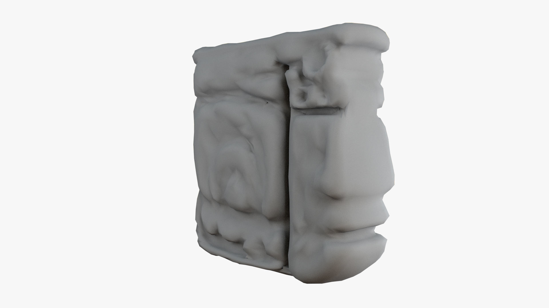 Mayan face ancient sculpture Low-poly 3D model_8