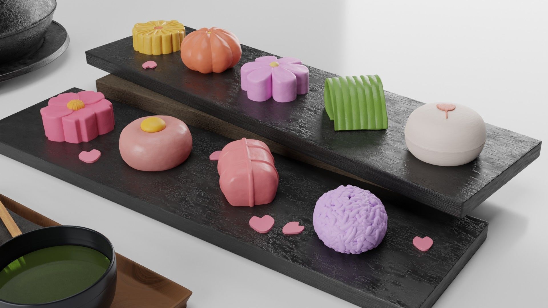 Japanese tea 3D model_2