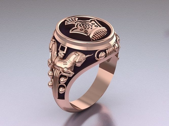 Kingdom ring - Achaemenid ring for men  3D print model