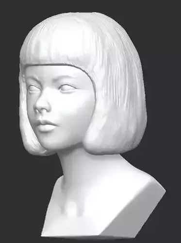 Girl Head 3D Figure