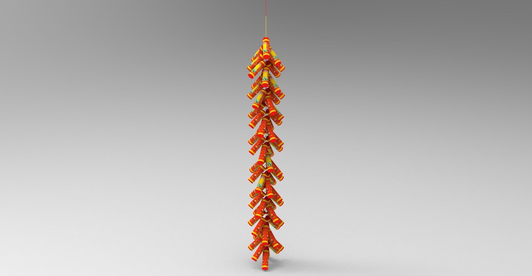 New Year Firecracker 3d Low-poly 3D model_17