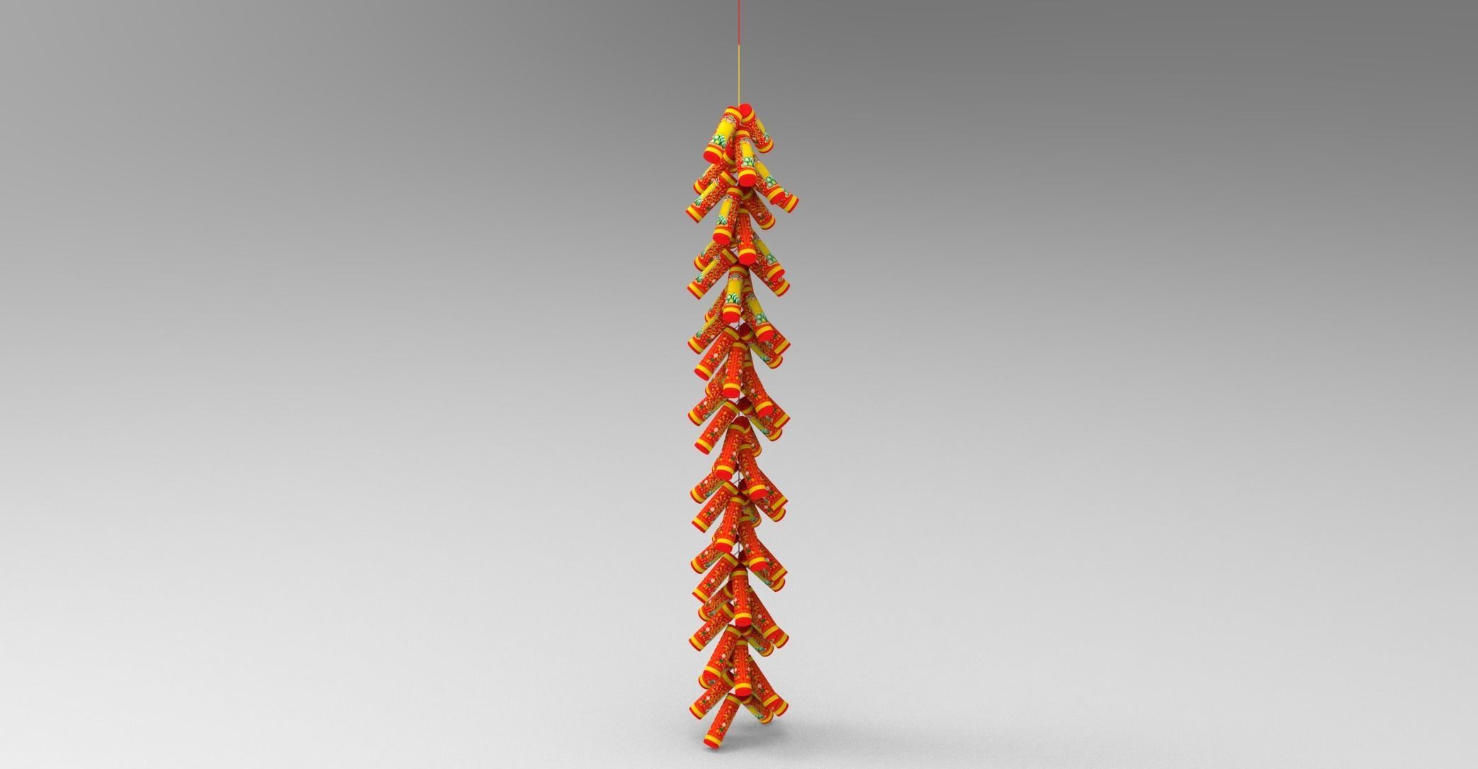 New Year Firecracker 3d Low-poly 3D model_26