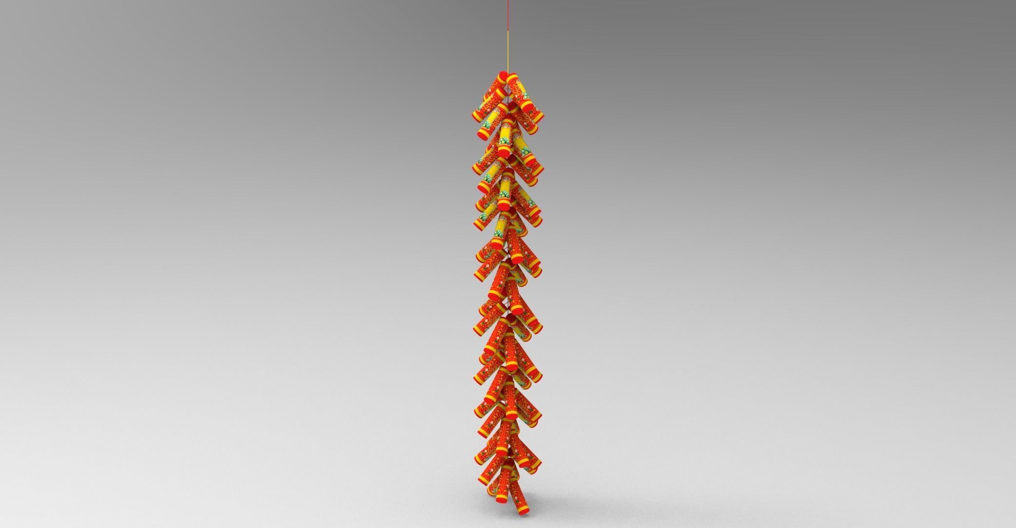 New Year Firecracker 3d Low-poly 3D model_6