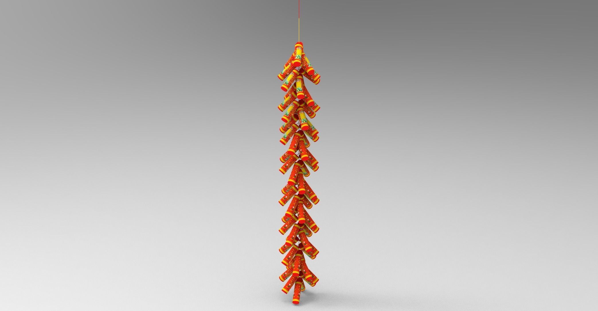 New Year Firecracker 3d Low-poly 3D model_3