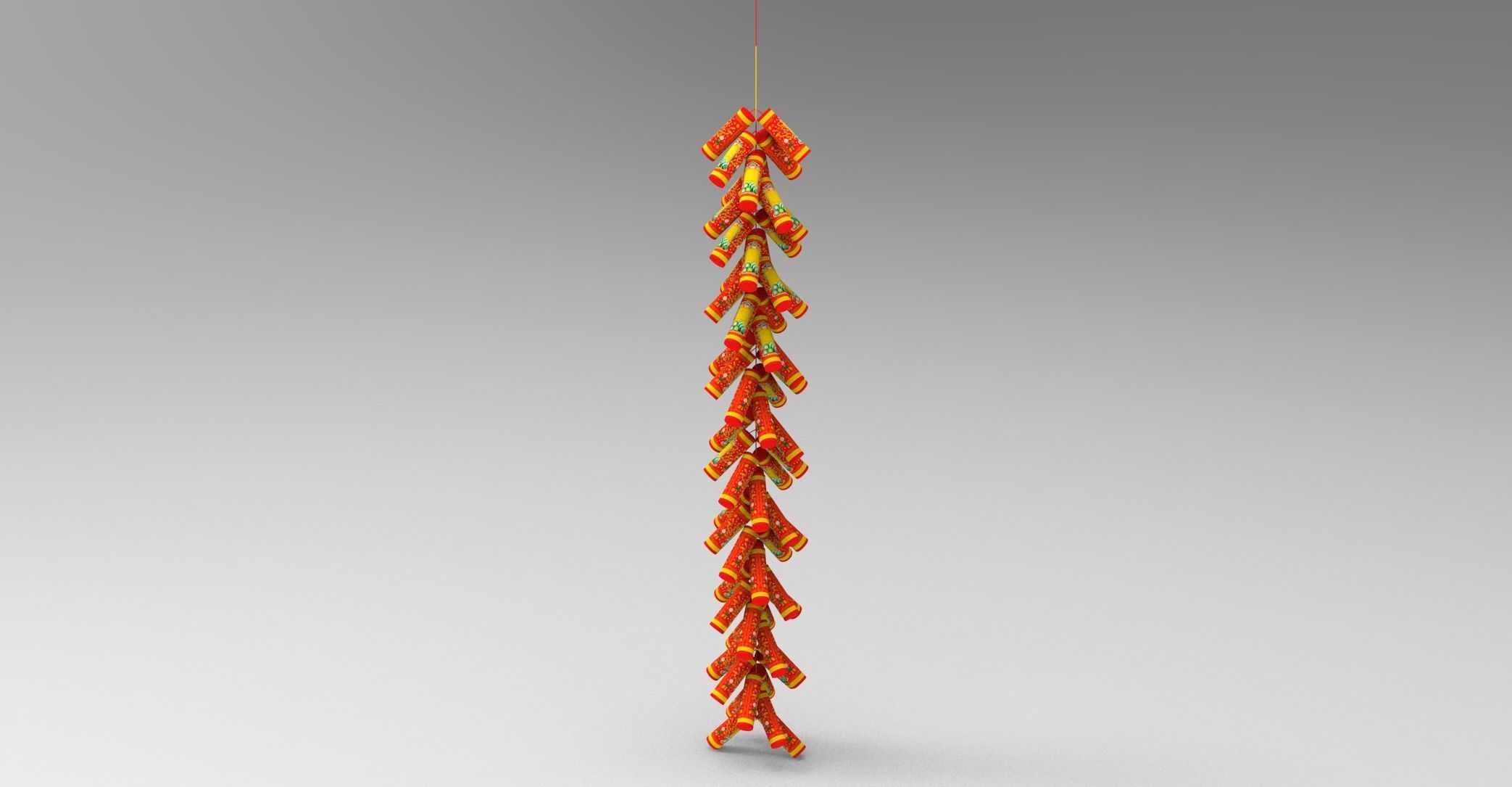 New Year Firecracker 3d Low-poly 3D model_9
