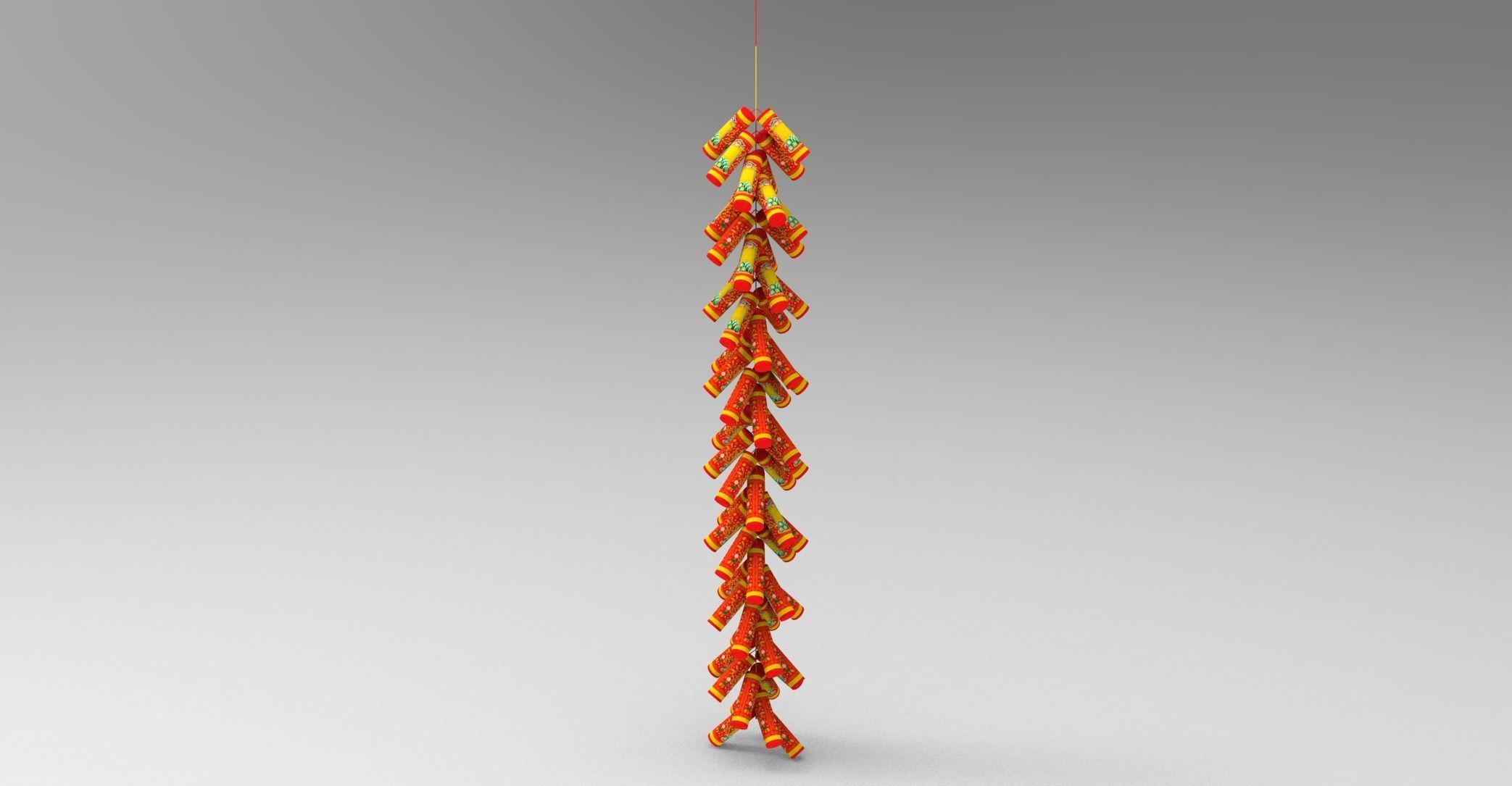 New Year Firecracker 3d Low-poly 3D model_21