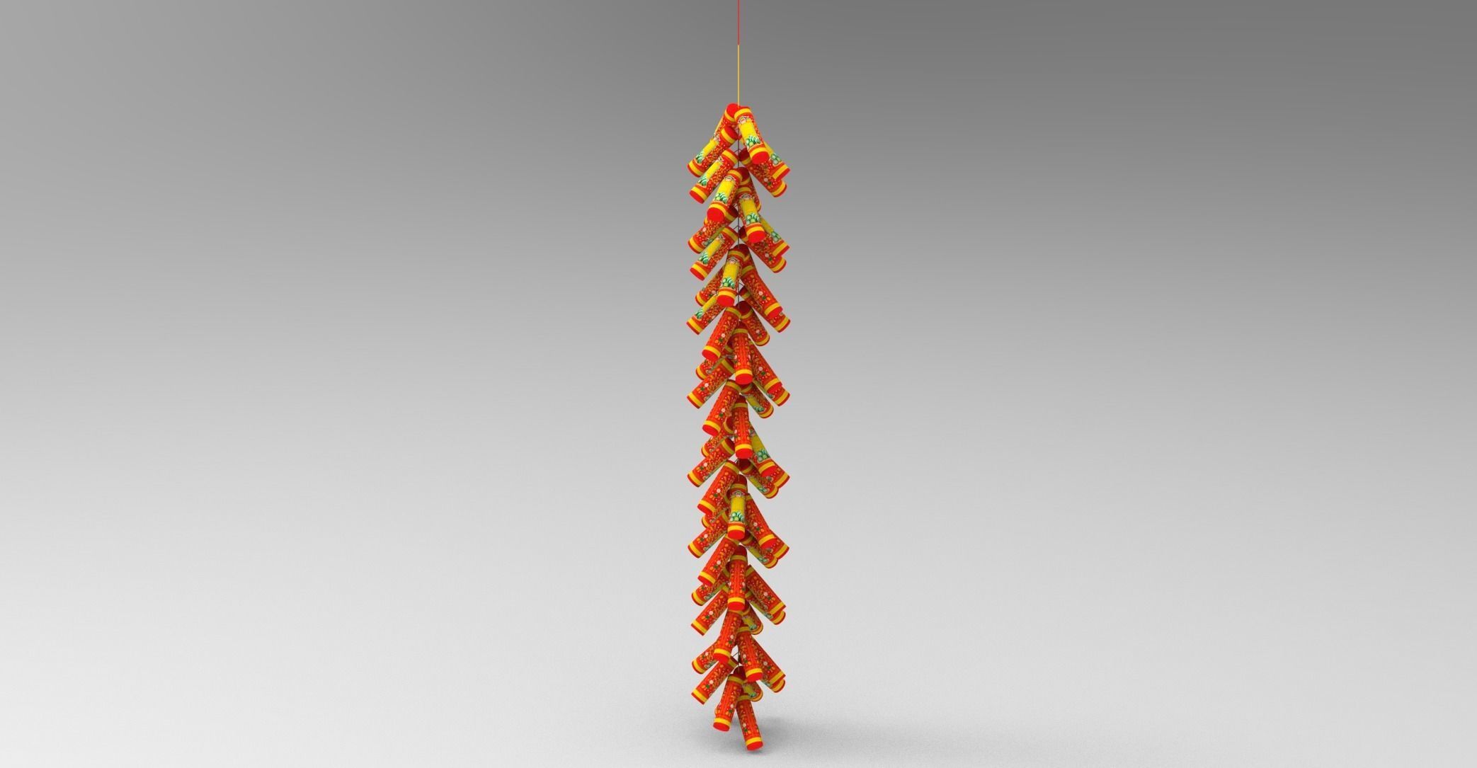 New Year Firecracker 3d Low-poly 3D model_19