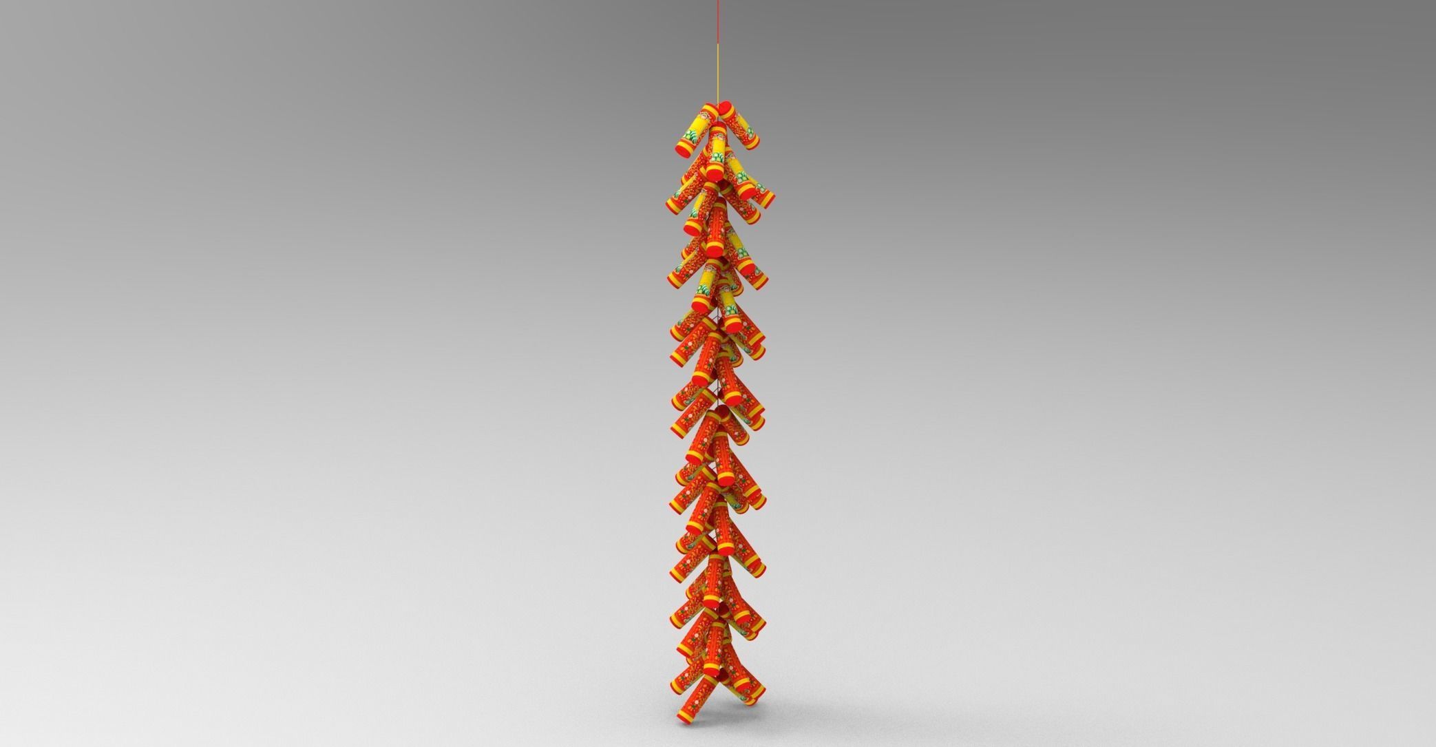 New Year Firecracker 3d Low-poly 3D model_25