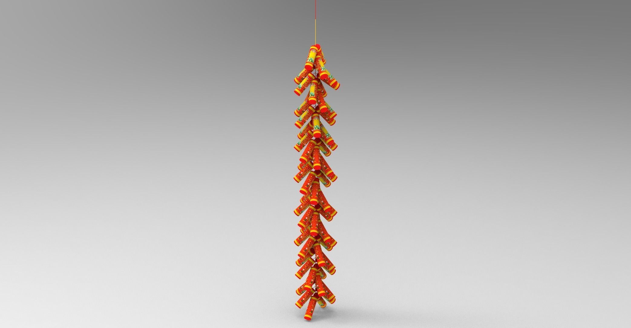 New Year Firecracker 3d Low-poly 3D model_27