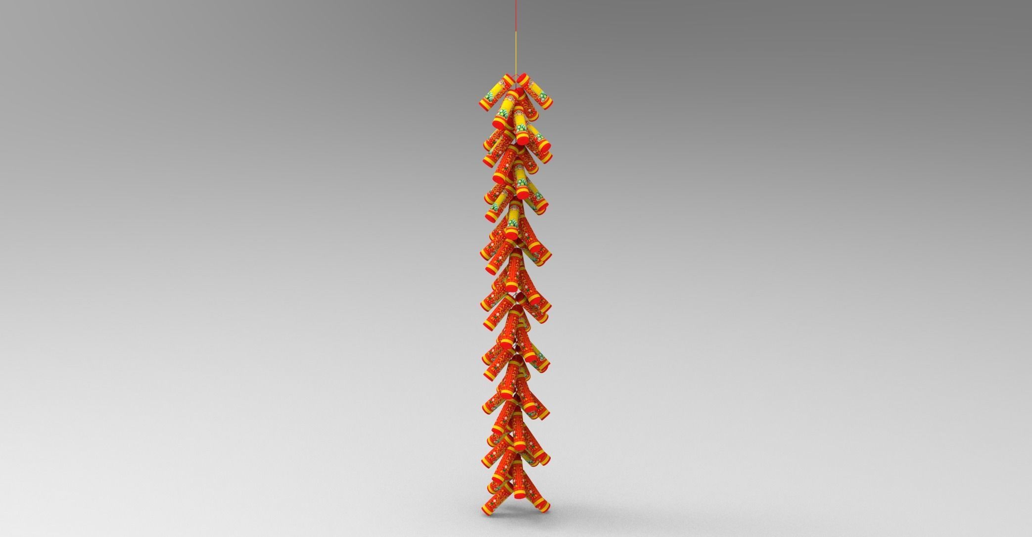 New Year Firecracker 3d Low-poly 3D model_23
