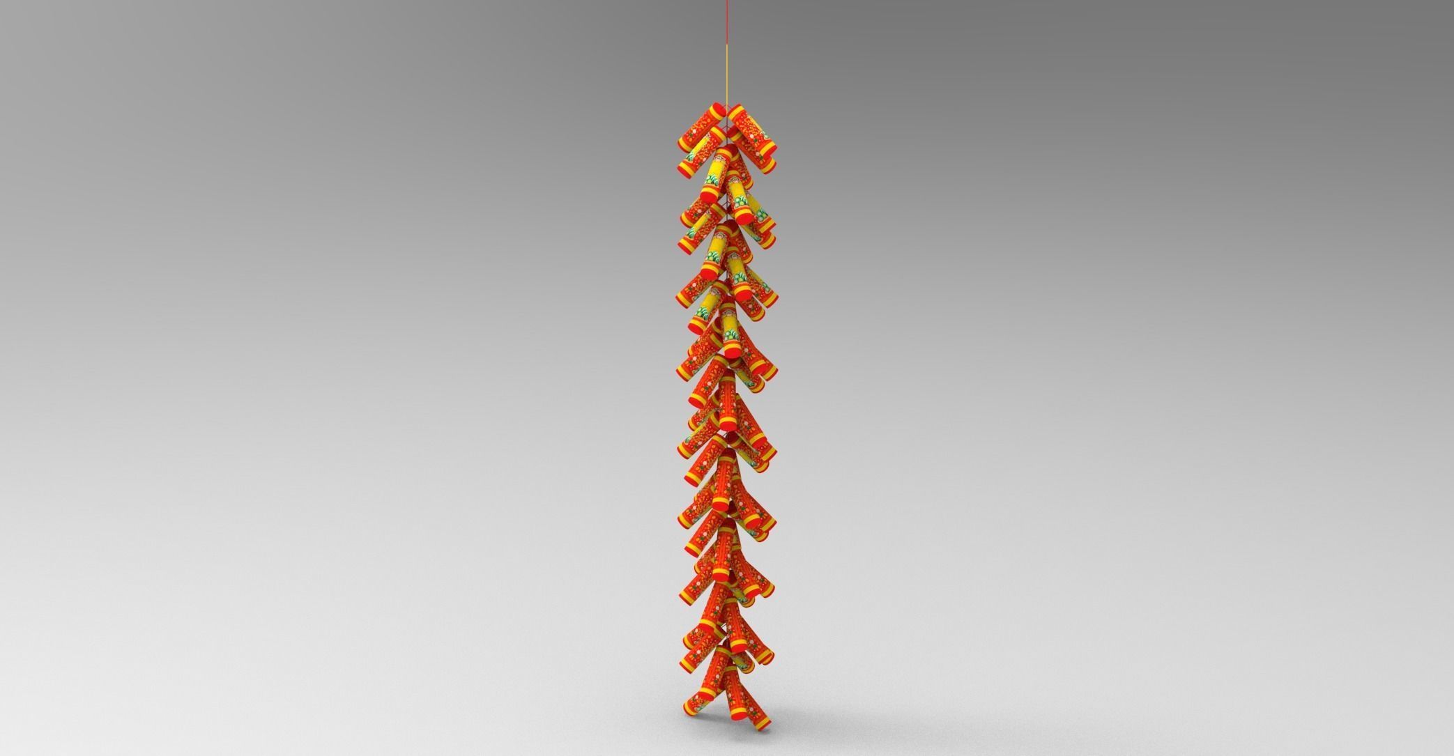 New Year Firecracker 3d Low-poly 3D model_8