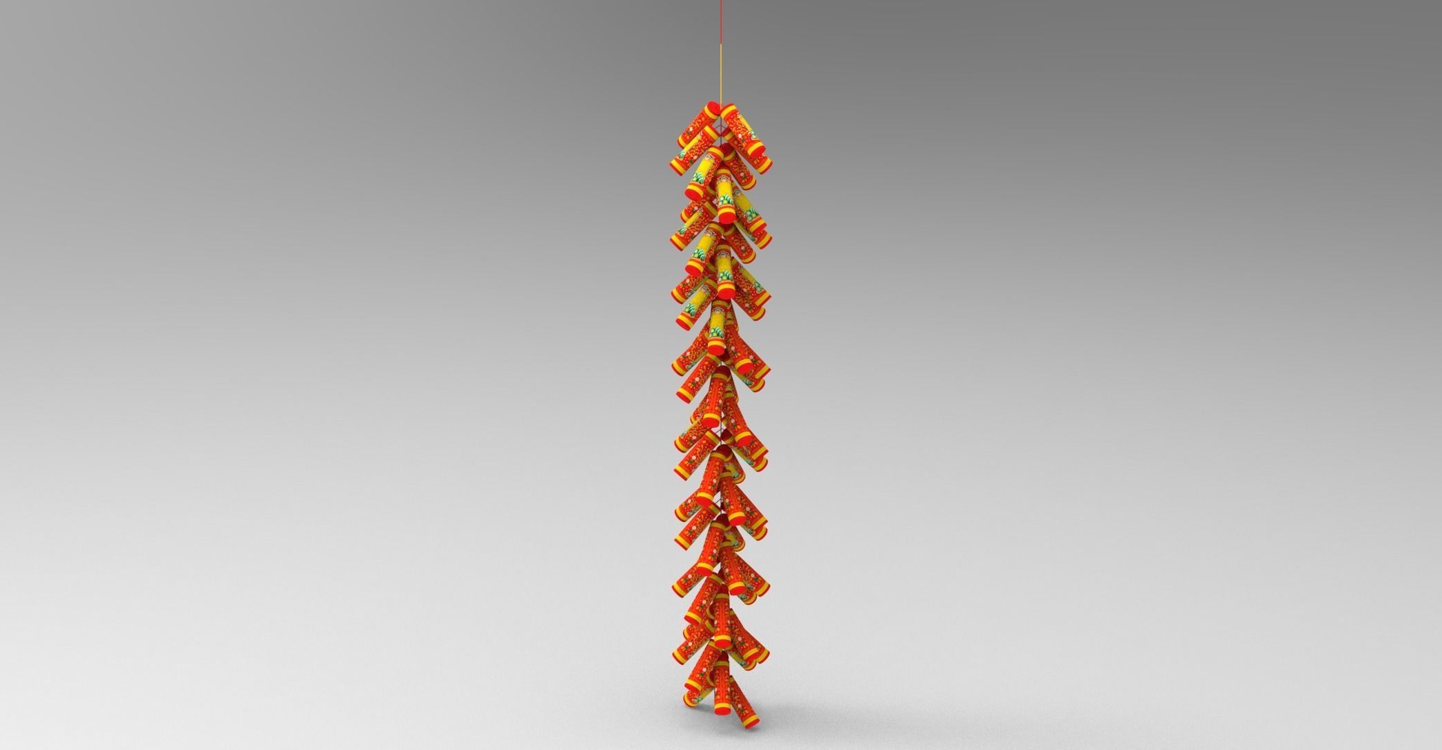 New Year Firecracker 3d Low-poly 3D model_7