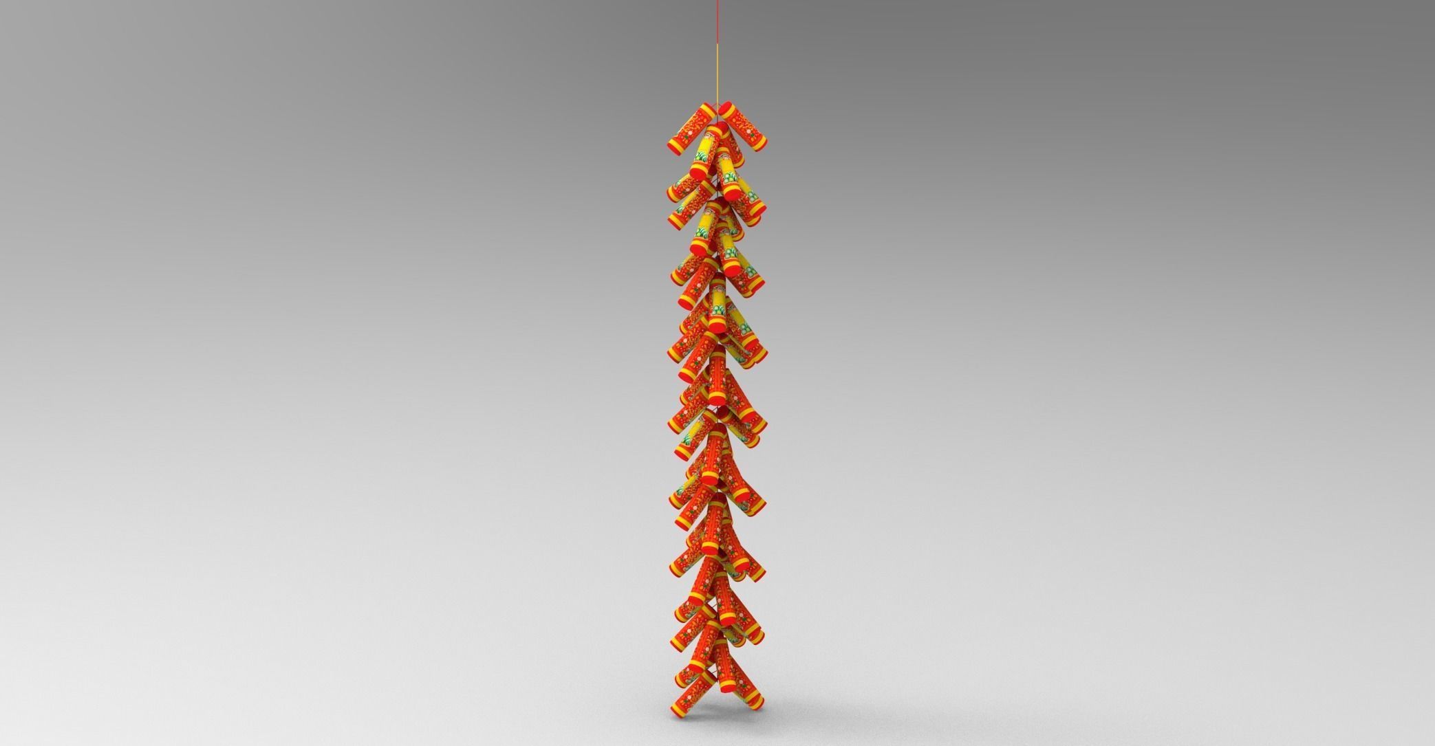 New Year Firecracker 3d Low-poly 3D model_11