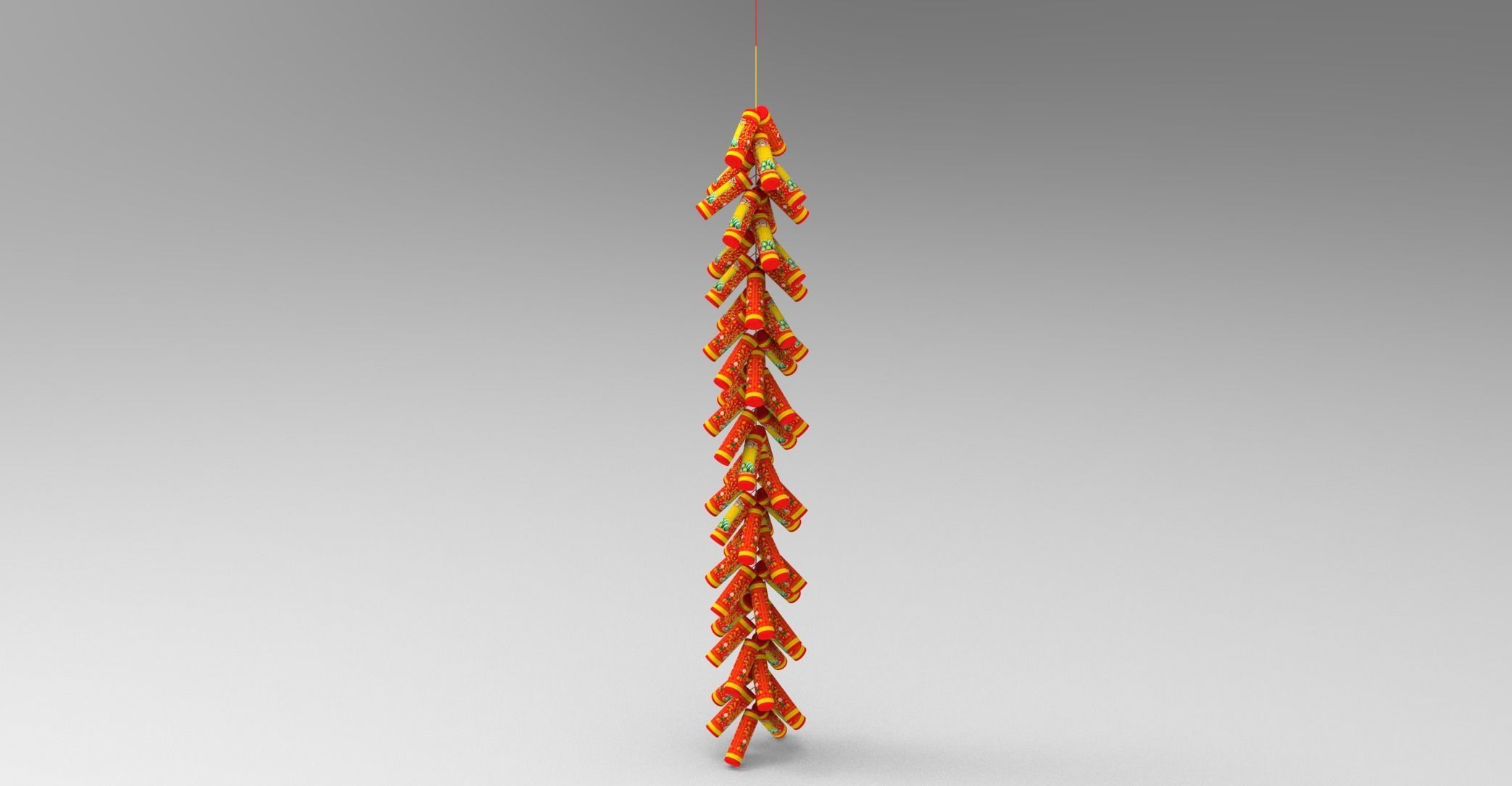 New Year Firecracker 3d Low-poly 3D model_15