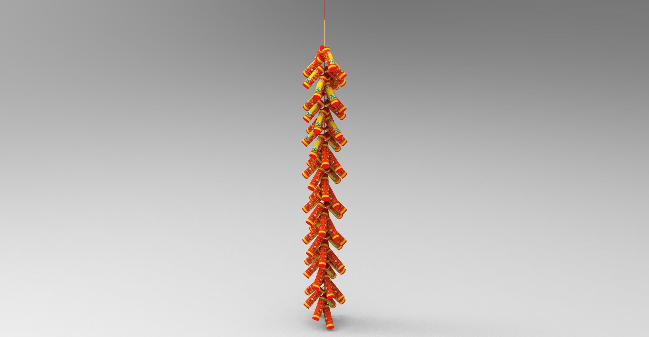 New Year Firecracker 3d Low-poly 3D model_5
