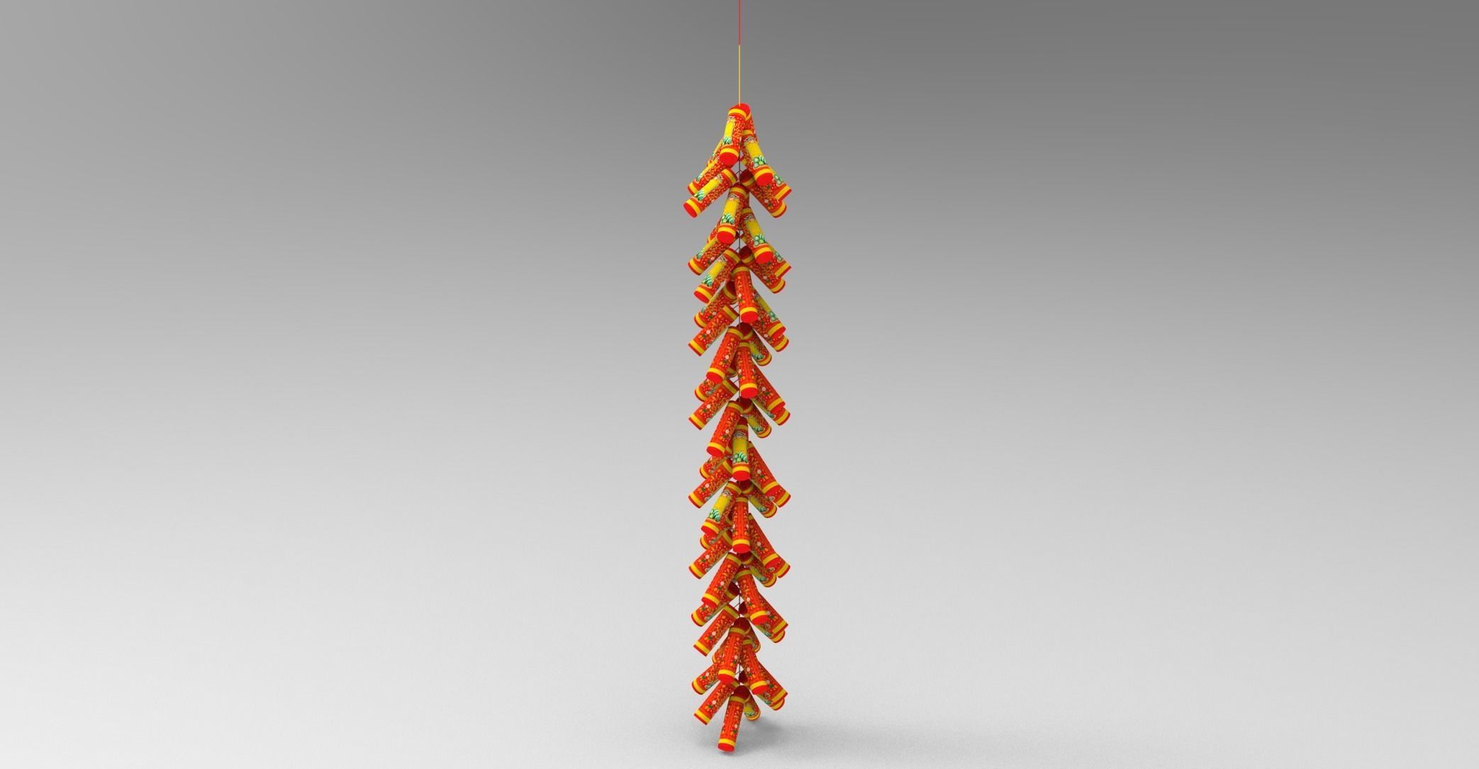 New Year Firecracker 3d Low-poly 3D model_16