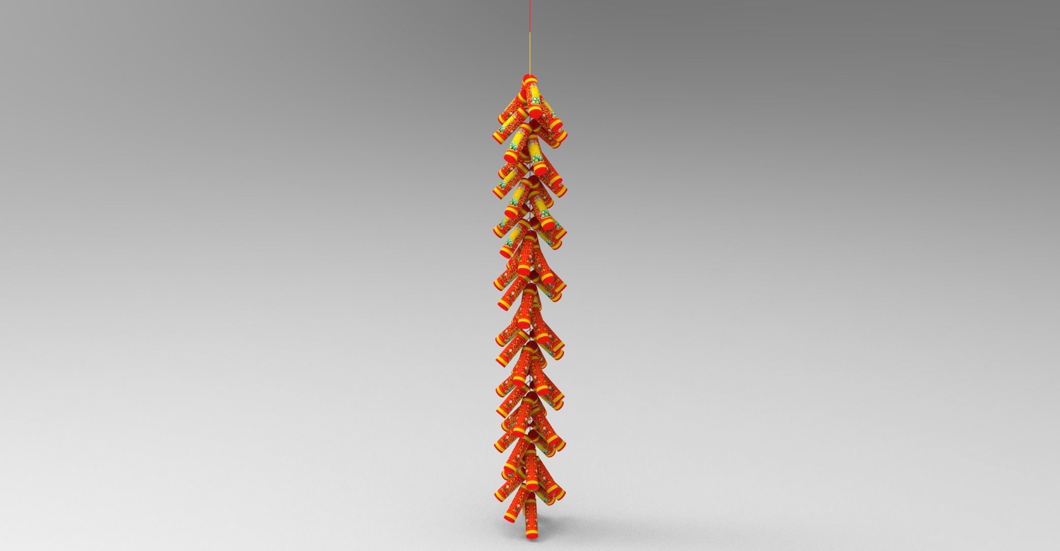 New Year Firecracker 3d Low-poly 3D model_4