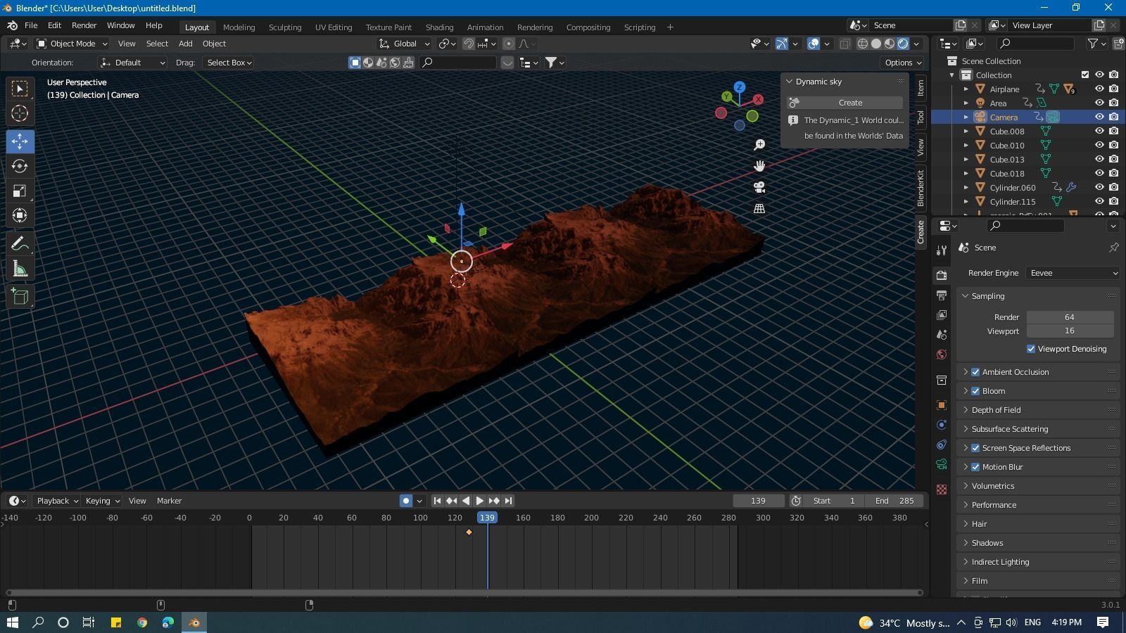 Blender Airplane Animation Free 3D model_2