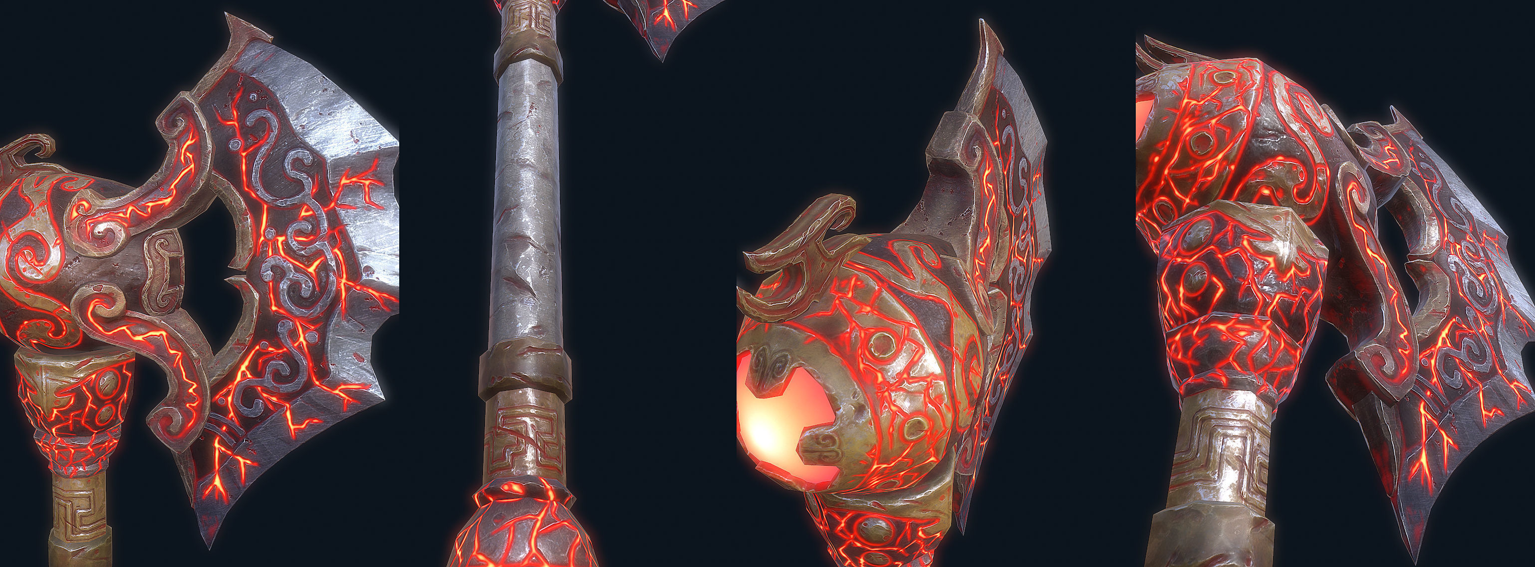 FireAxe 3D LowPoly Game Model Weapon Free low-poly 3D model_11