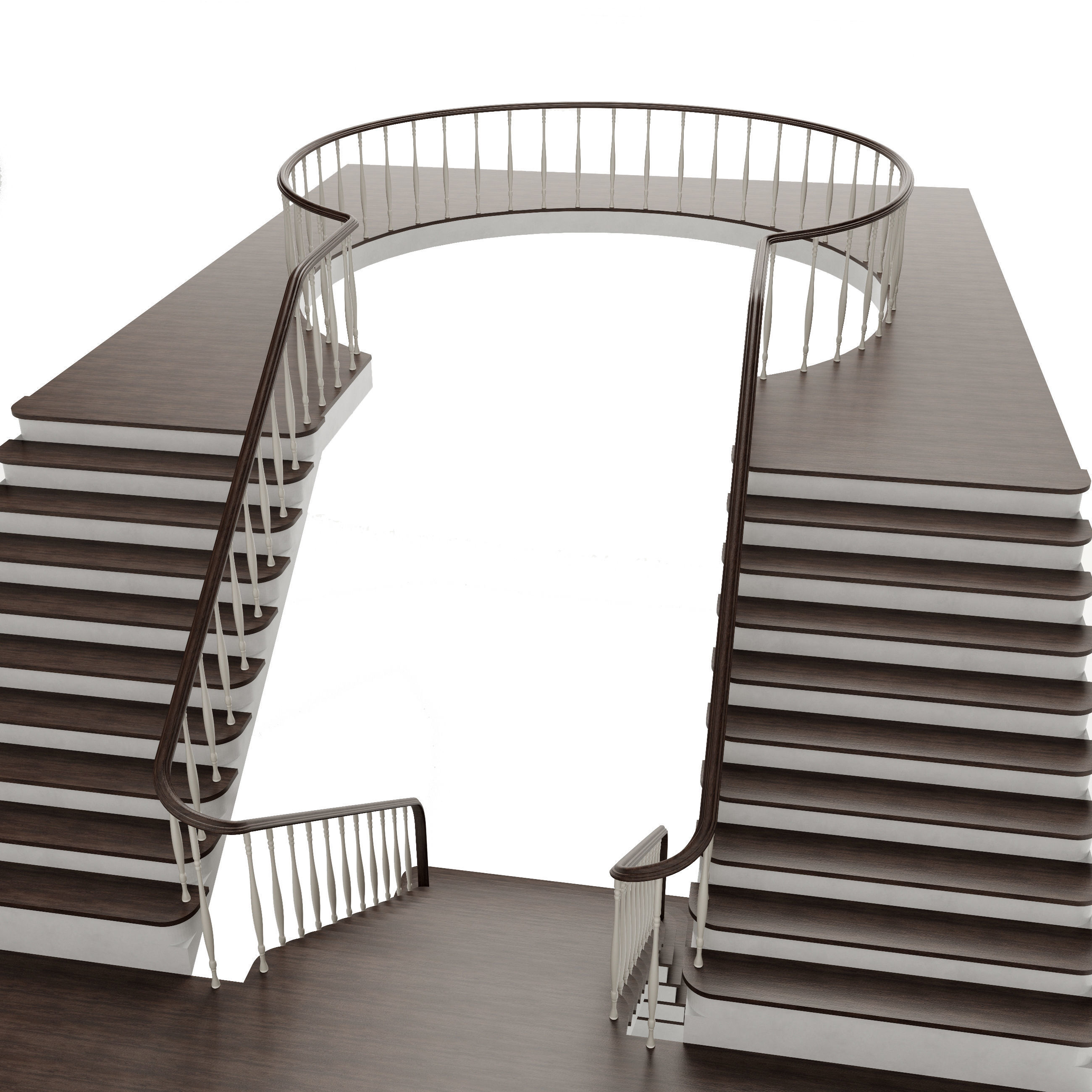 classic staircase 3D model_5