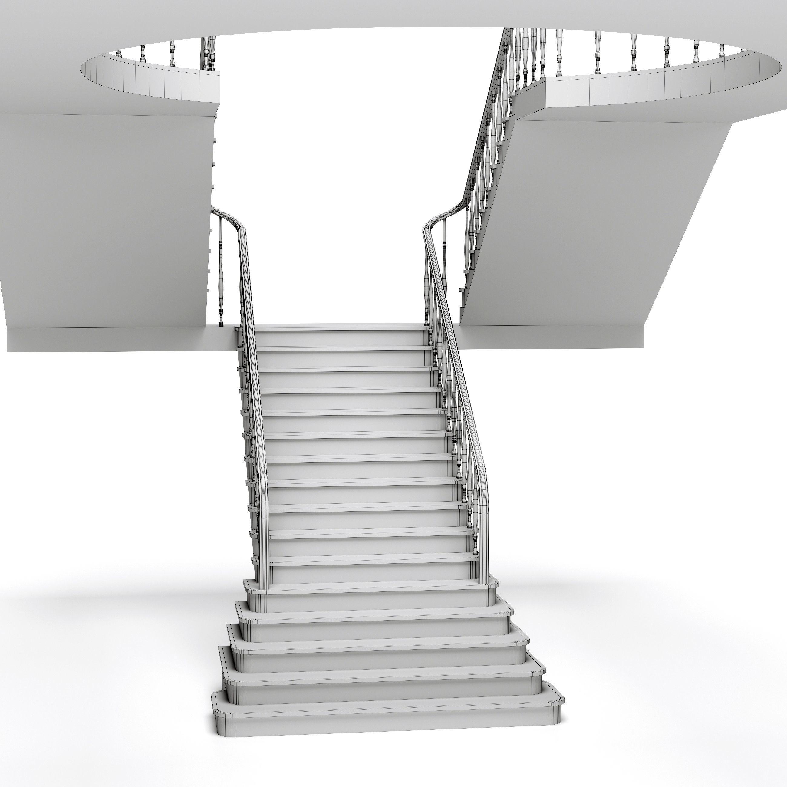 classic staircase 3D model_6