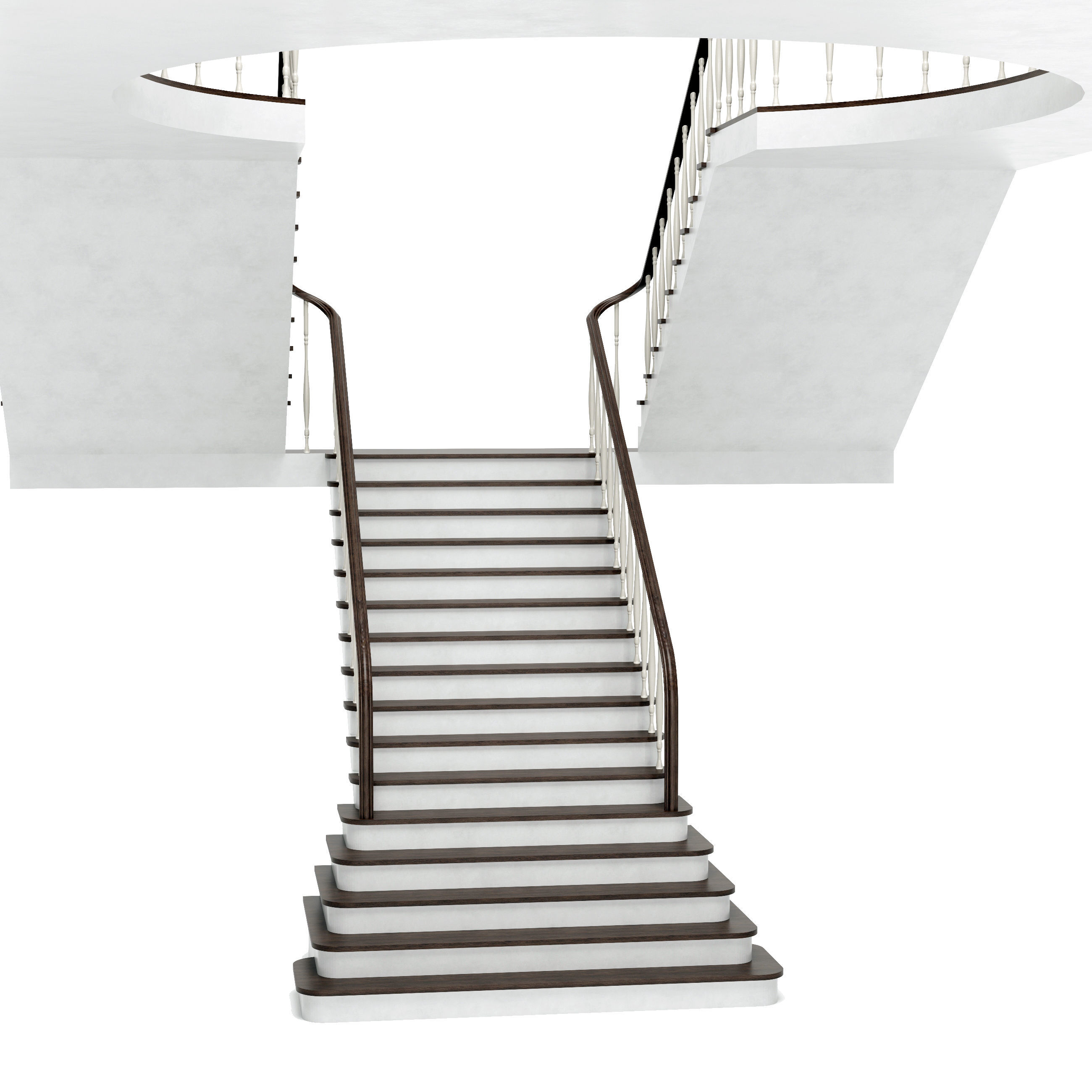 classic staircase 3D model_3