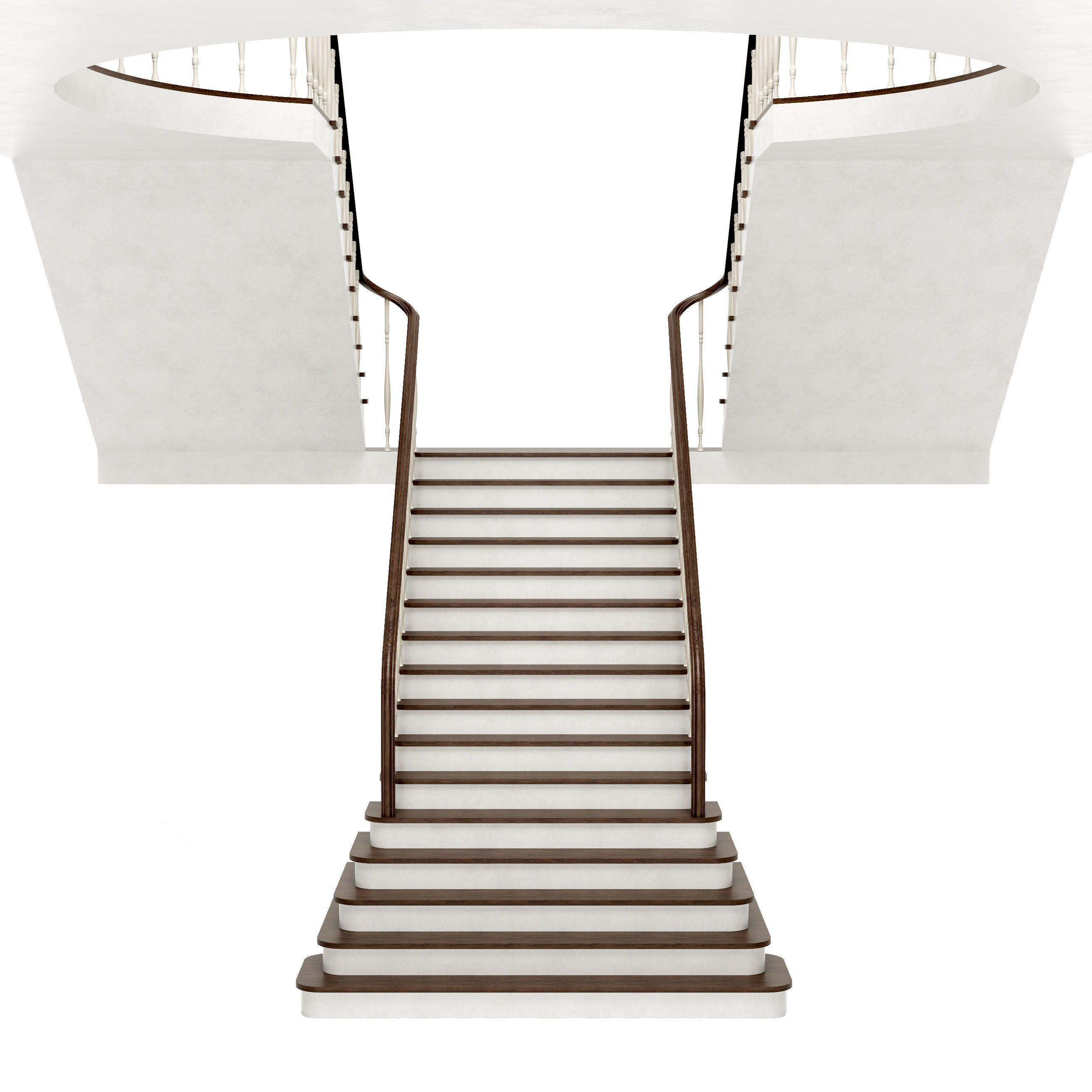 classic staircase 3D model_2