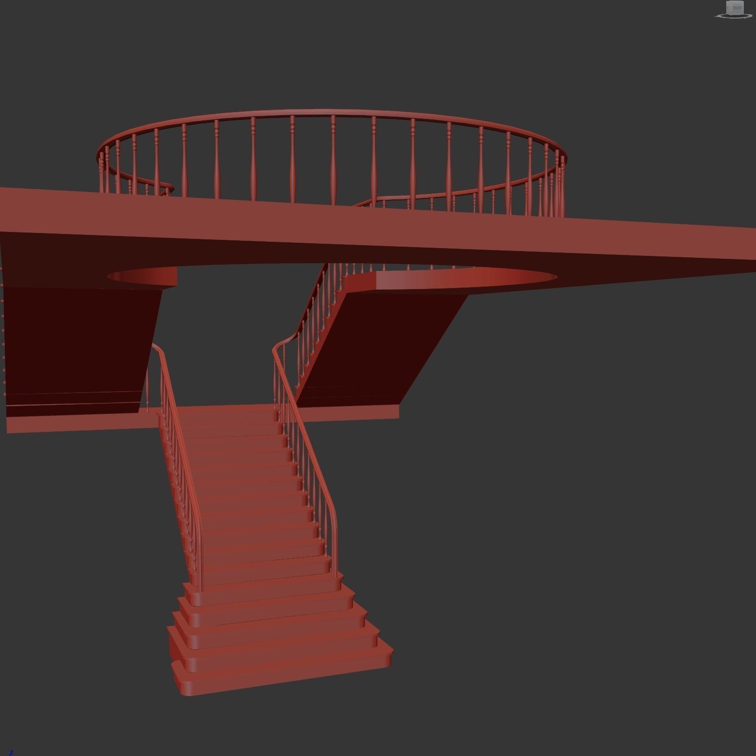 classic staircase 3D model_7