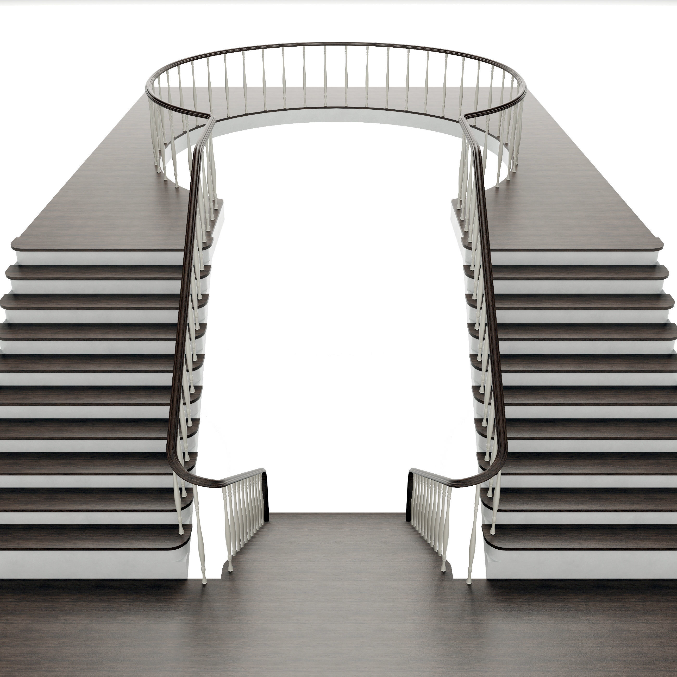 classic staircase 3D model_4