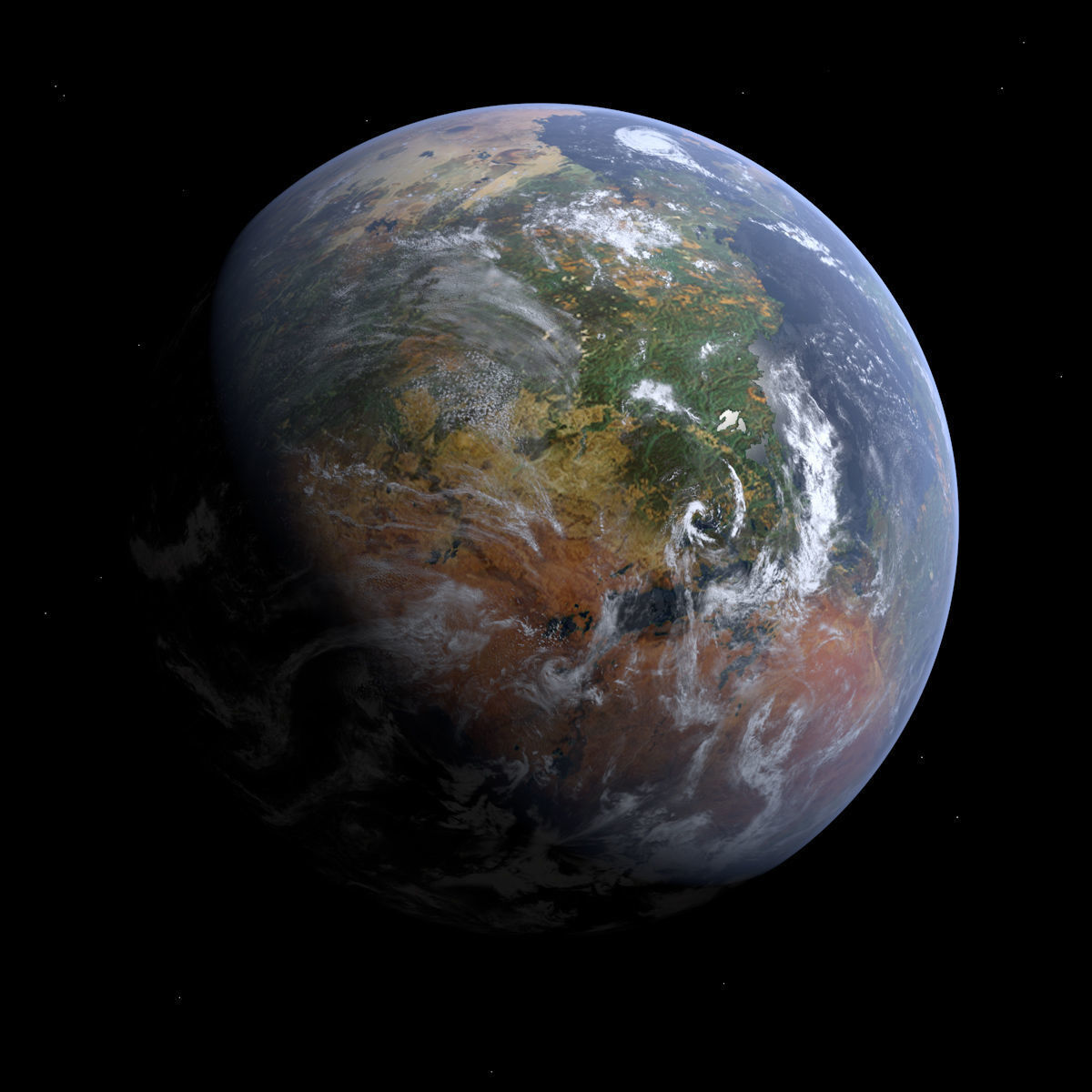 Earth-like Planet 2 - Alien Planet 8k Low-poly 3D model_7