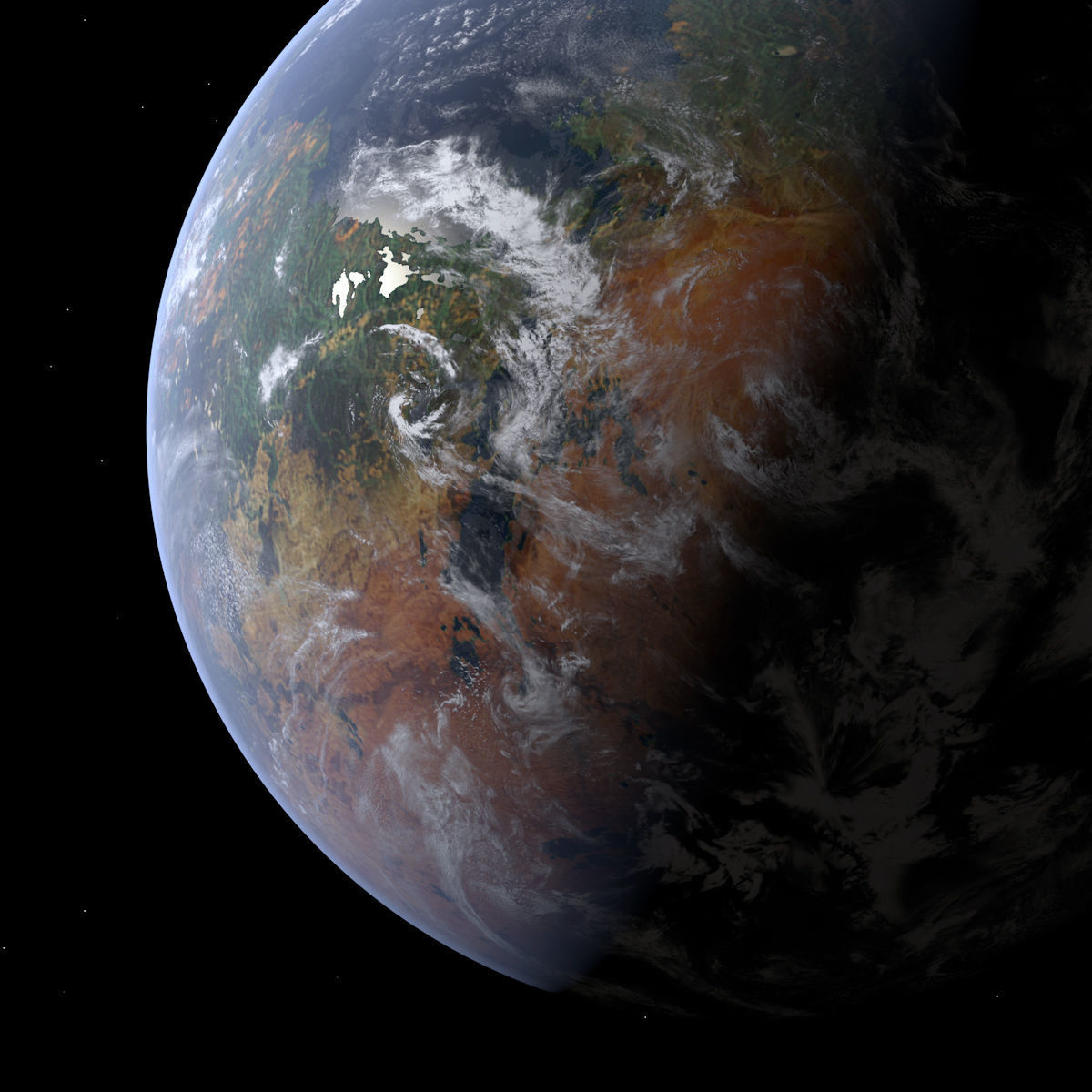 Earth-like Planet 2 - Alien Planet 8k Low-poly 3D model_4