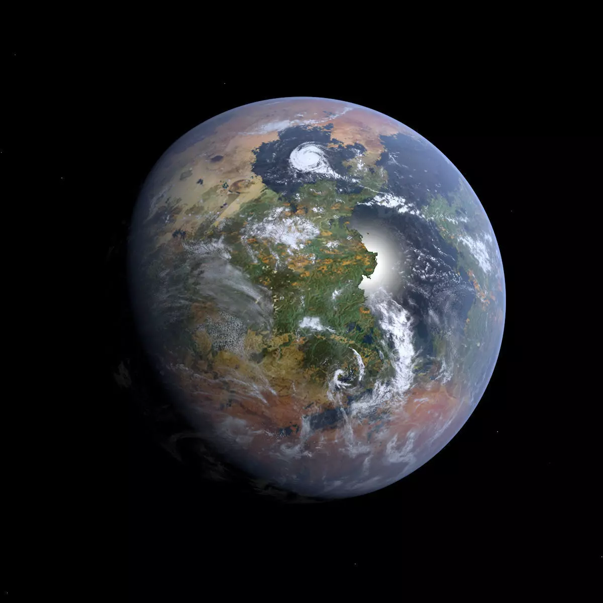Earth-like Planet 2 - Alien Planet 8k Low-poly 3D model_0