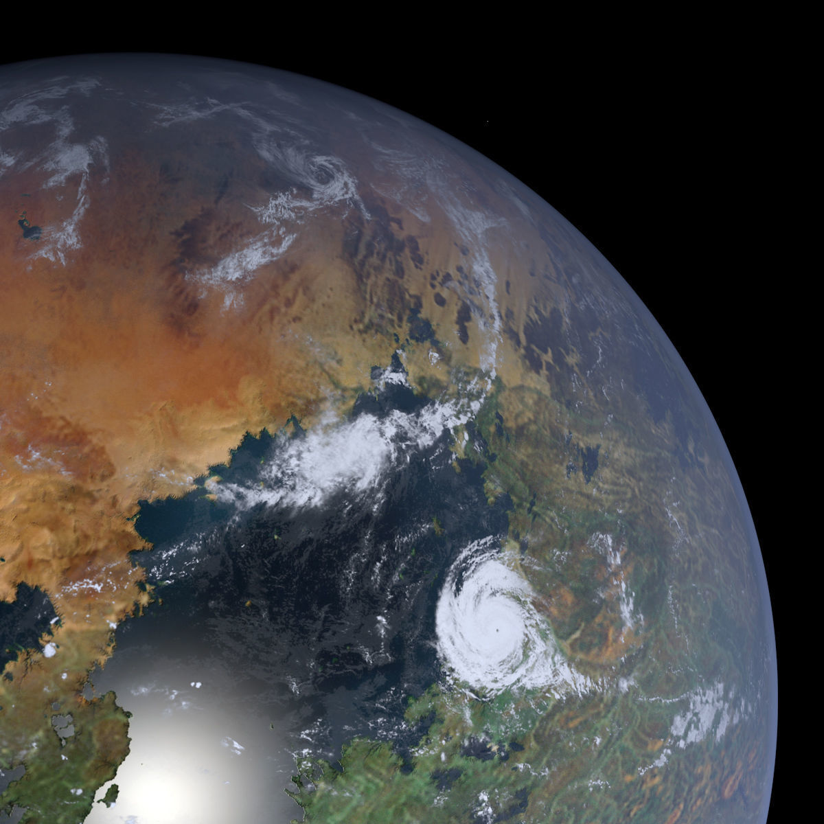 Earth-like Planet 2 - Alien Planet 8k Low-poly 3D model_1