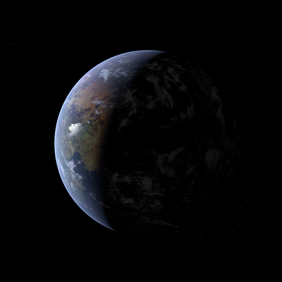 Earth-like Planet 2 - Alien Planet 8k Low-poly 3D model_2