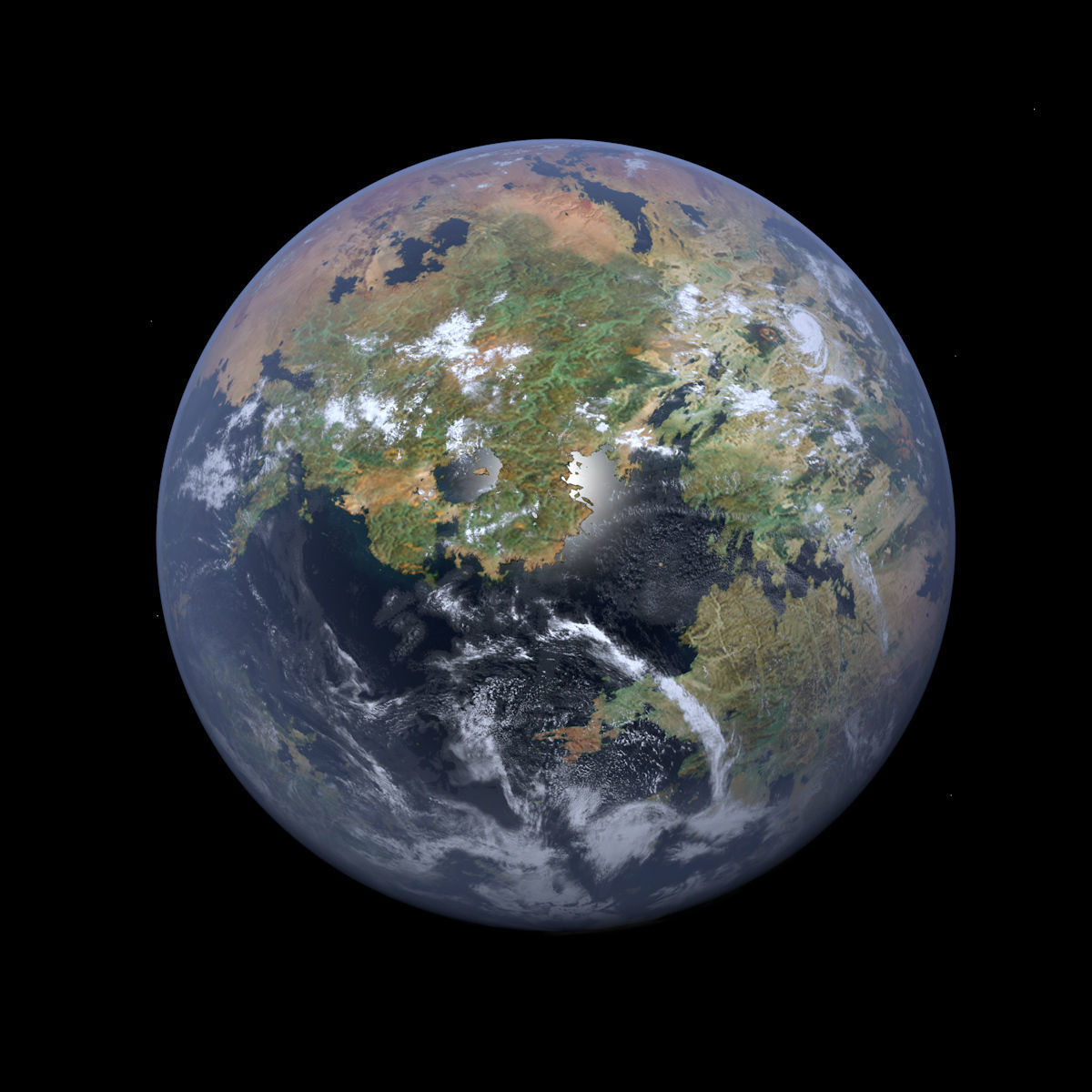 Earth-like Planet 2 - Alien Planet 8k Low-poly 3D model_5
